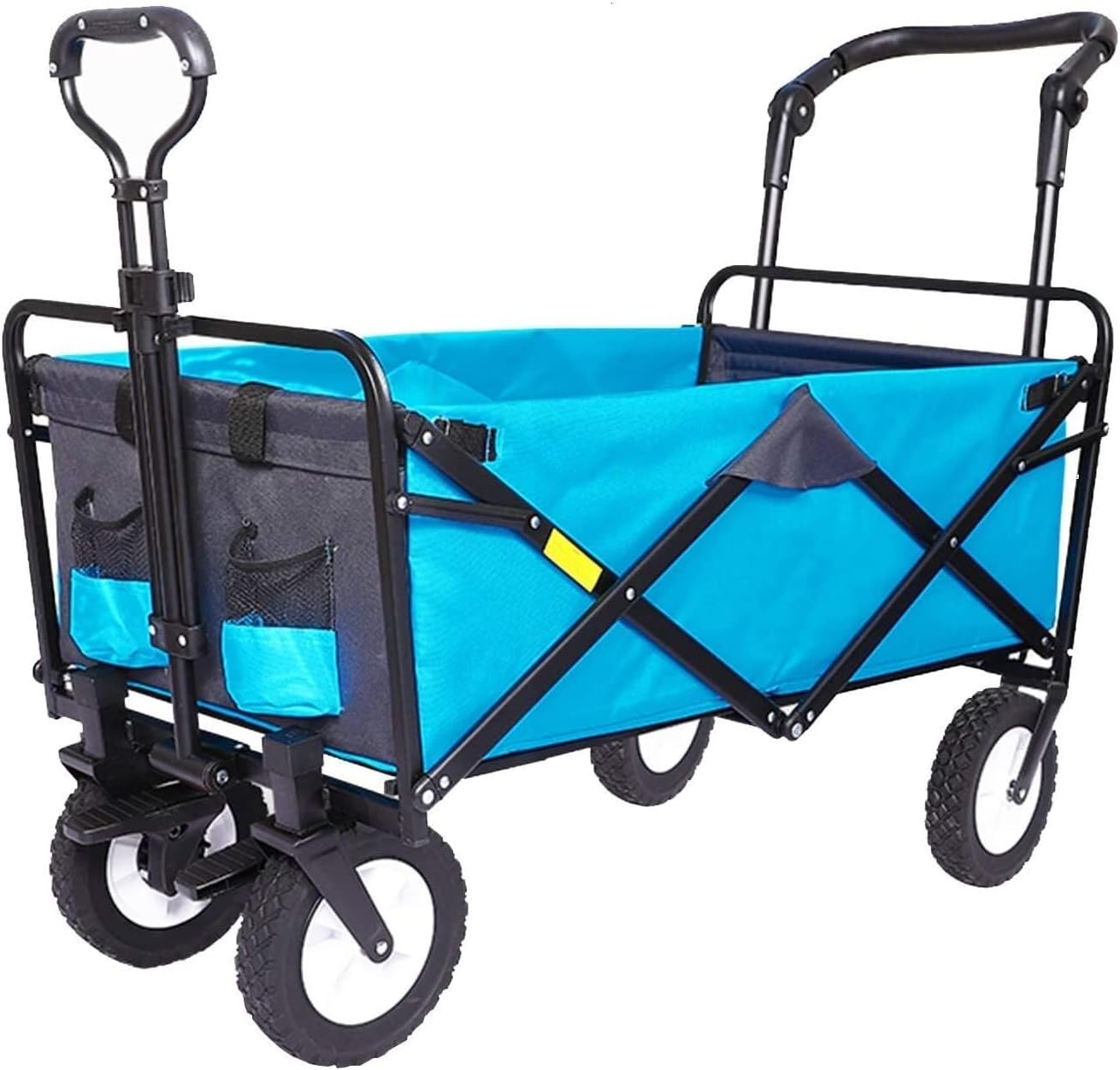 Heavy Duty Folding Beach & Fishing Trolley Cart with Adjustable Handle, 360° Wheels, 100kg Capacity, Large Basket(Style 4)