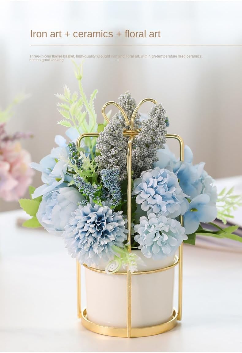 Artificial Silk Variety Flower Fake Flowers in Vase Mini Flowers Potte