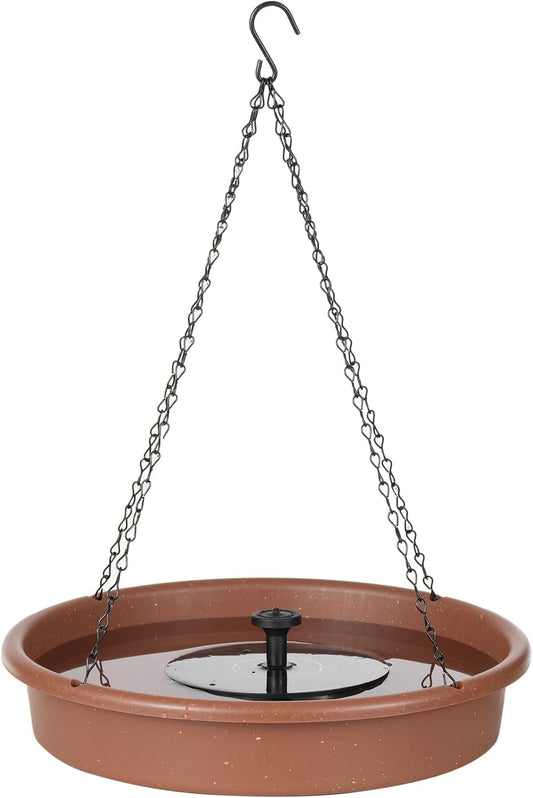 Garden Courtyard Bird Feeding Tray Port Set with Solar Fountain Pump