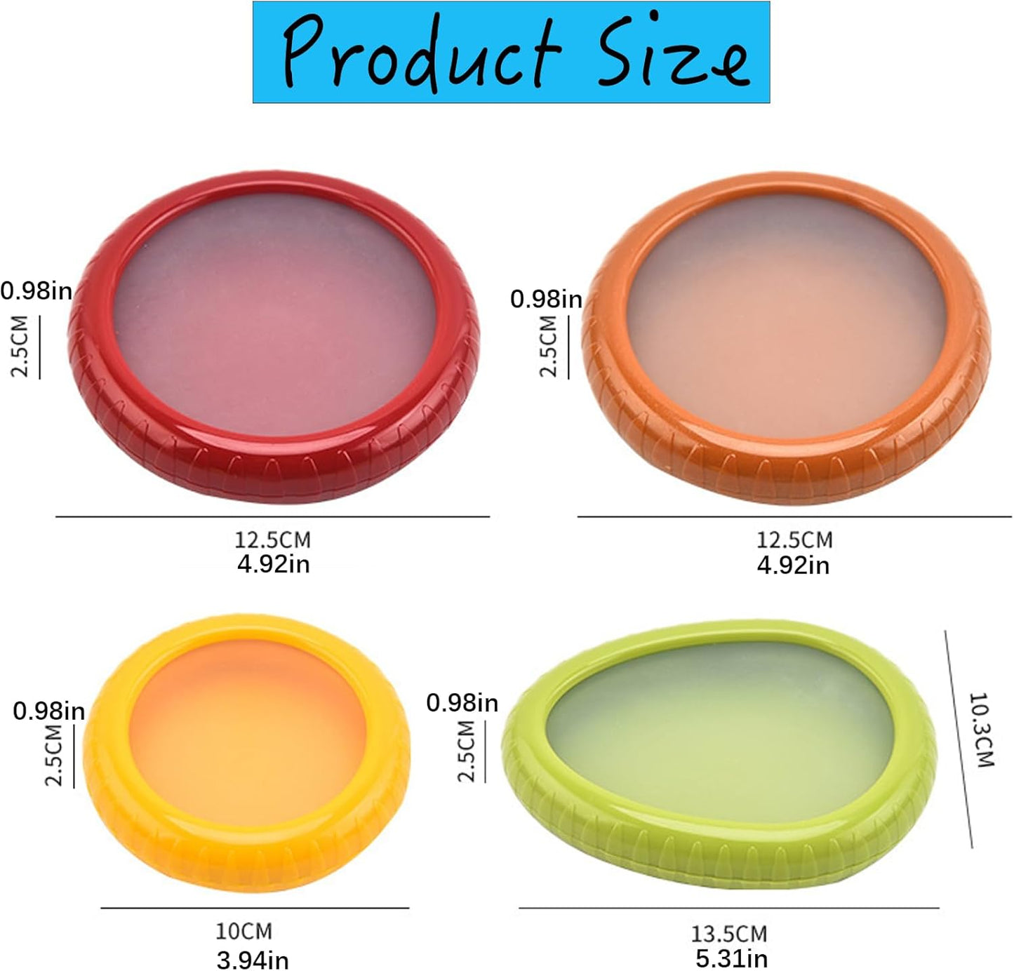 Winb Set of 4 Reusable Fruit and Veggie Savers - Ideal for Avocados, T