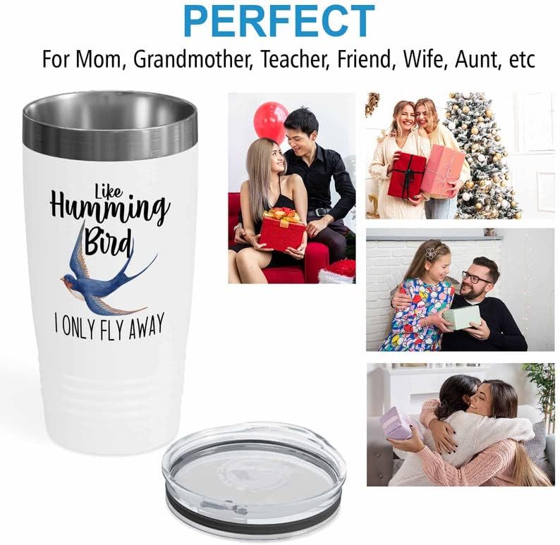 Bird Lover White Edition Viking Tumbler 20oz - Humming Bird Fly Away -