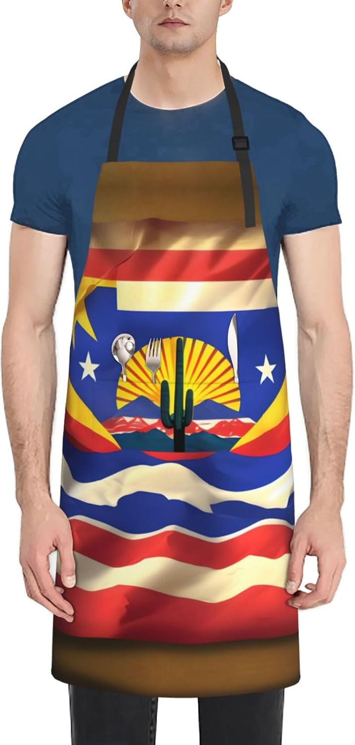 Arizona Flag-standard Print Laundry apron 28x33 In Waterproof Kitchen 