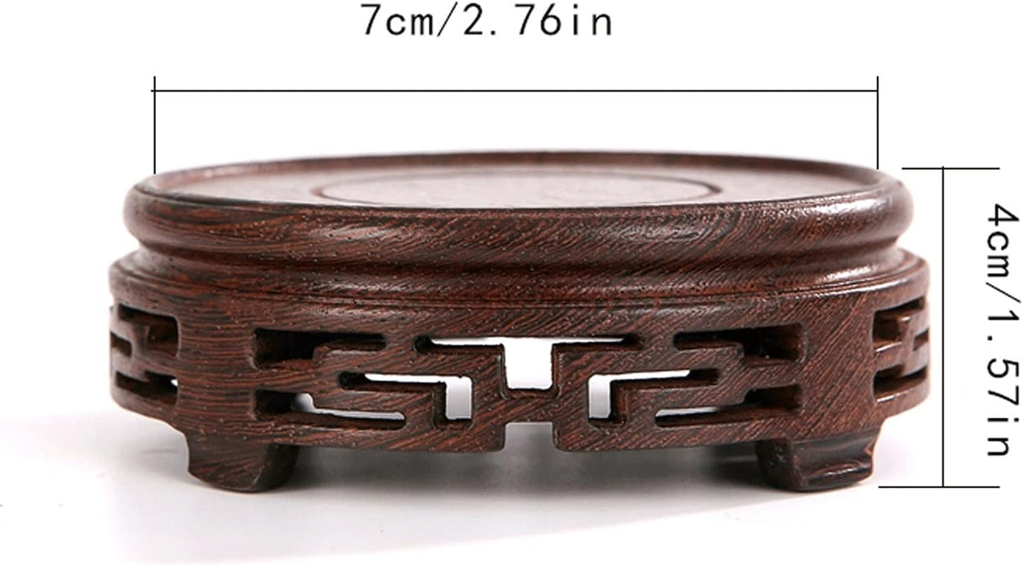 Wooden Vase Base Wooden Fishbowl Display Vase Pot Planter Stand Plant Pot Display Stand(1.5 Inches High) Wooden Vase Stand (Size : Small)