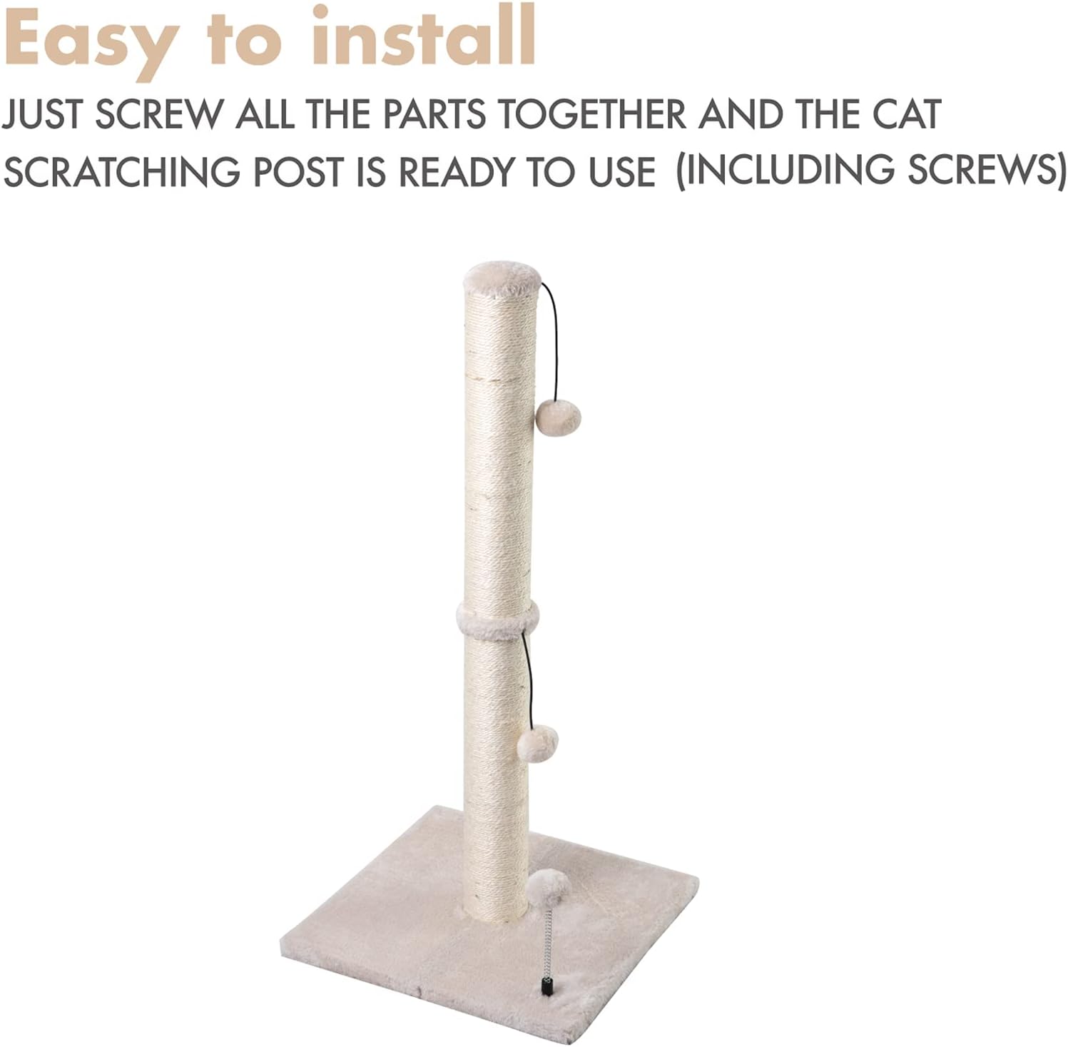 MECOOL 34” Tall Cat Scratching Post Premium Basics Kitten Scratcher Si