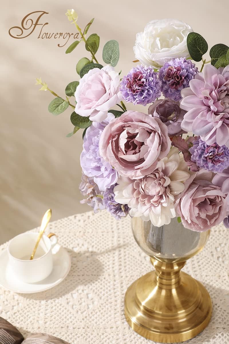 Floweroyal Artificial Flowers Combo Purple Flowers Mix Silk Flowers Da