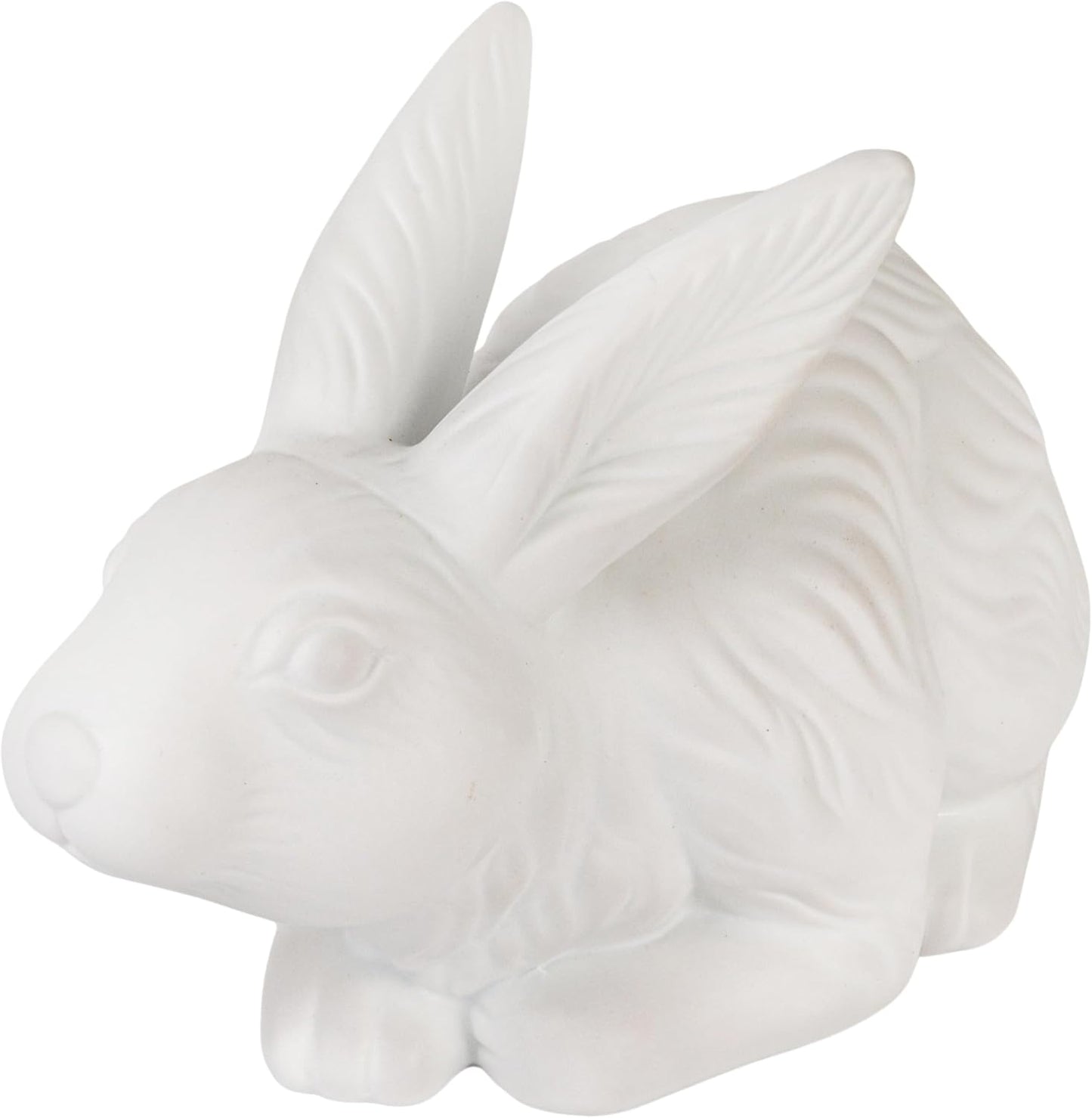 Creative Co-Op Stoneware Rabbit Shaped Lamp with Inline Switch, Bisque