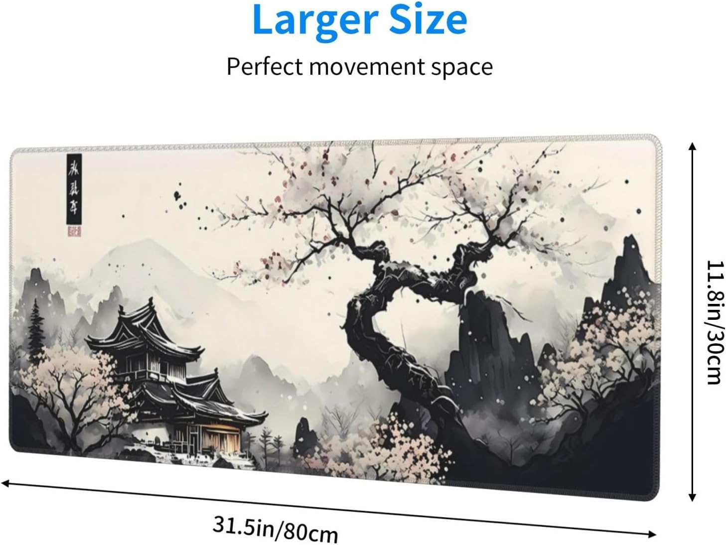 Japanese Mouse Pad, Large Japanese Desk Mat, XL Anime Gaming Keyboard 