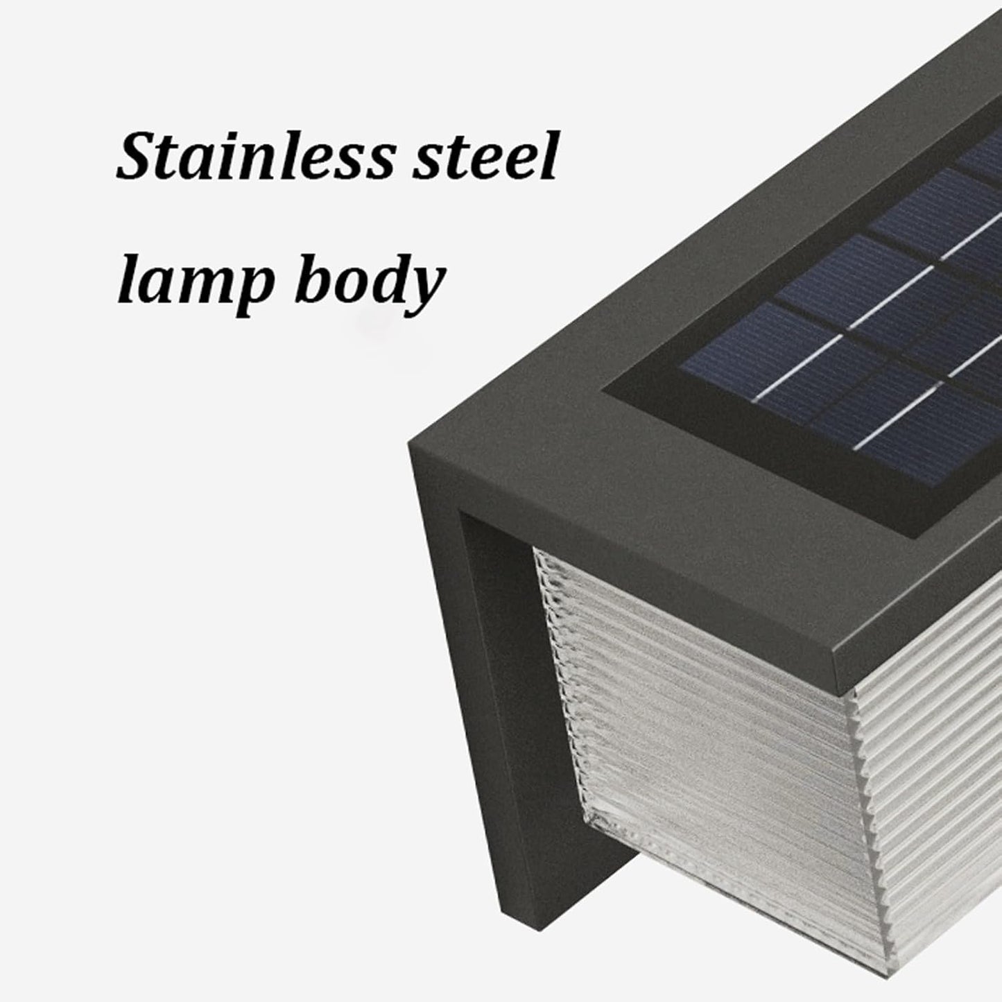 Solar Outdoor Wall Sconce, Modern Stainless Steel Wall Lamp with PC Shade, Waterproof Solar Powered Exterior Mounted Fixture, Wireless LED Wall Light for Porch, Patio, Villa, Pool, Garden