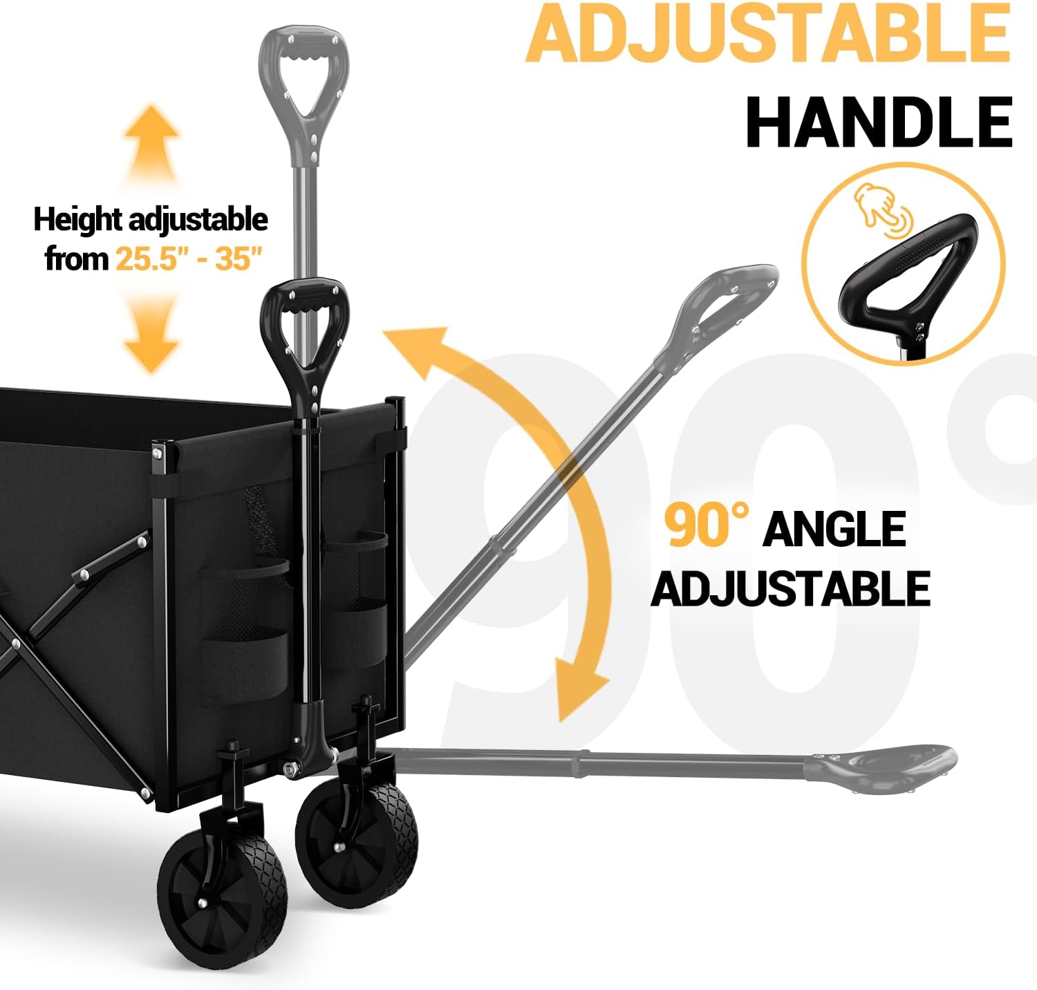 Lightweight Folding Wagon with Extended Tailgate, Large Capacity Colla