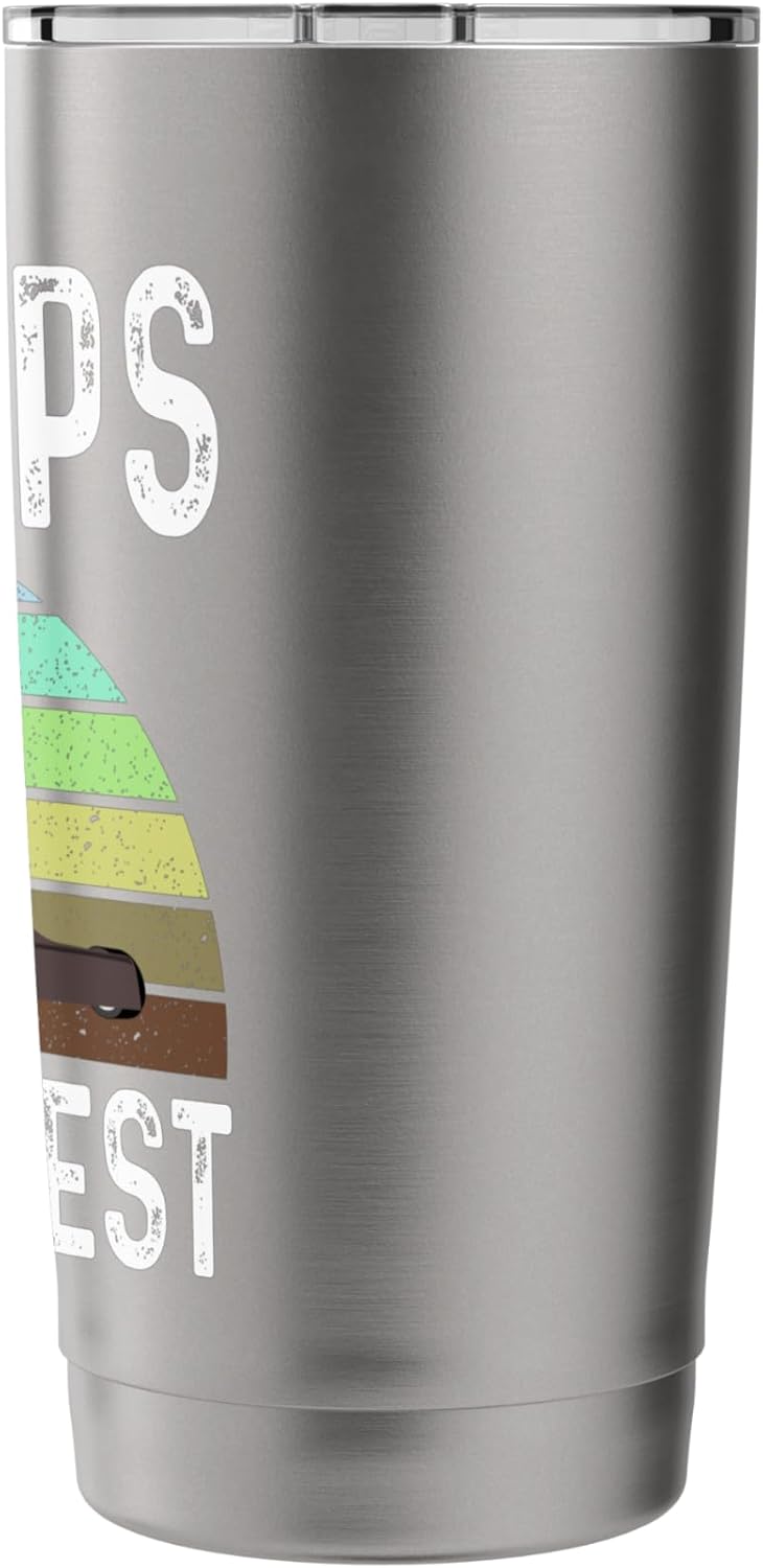 Funny Gramps Mows Best Lawn Care Grass Mowing Lawn Mower Dad Stainless Steel Insulated Tumbler