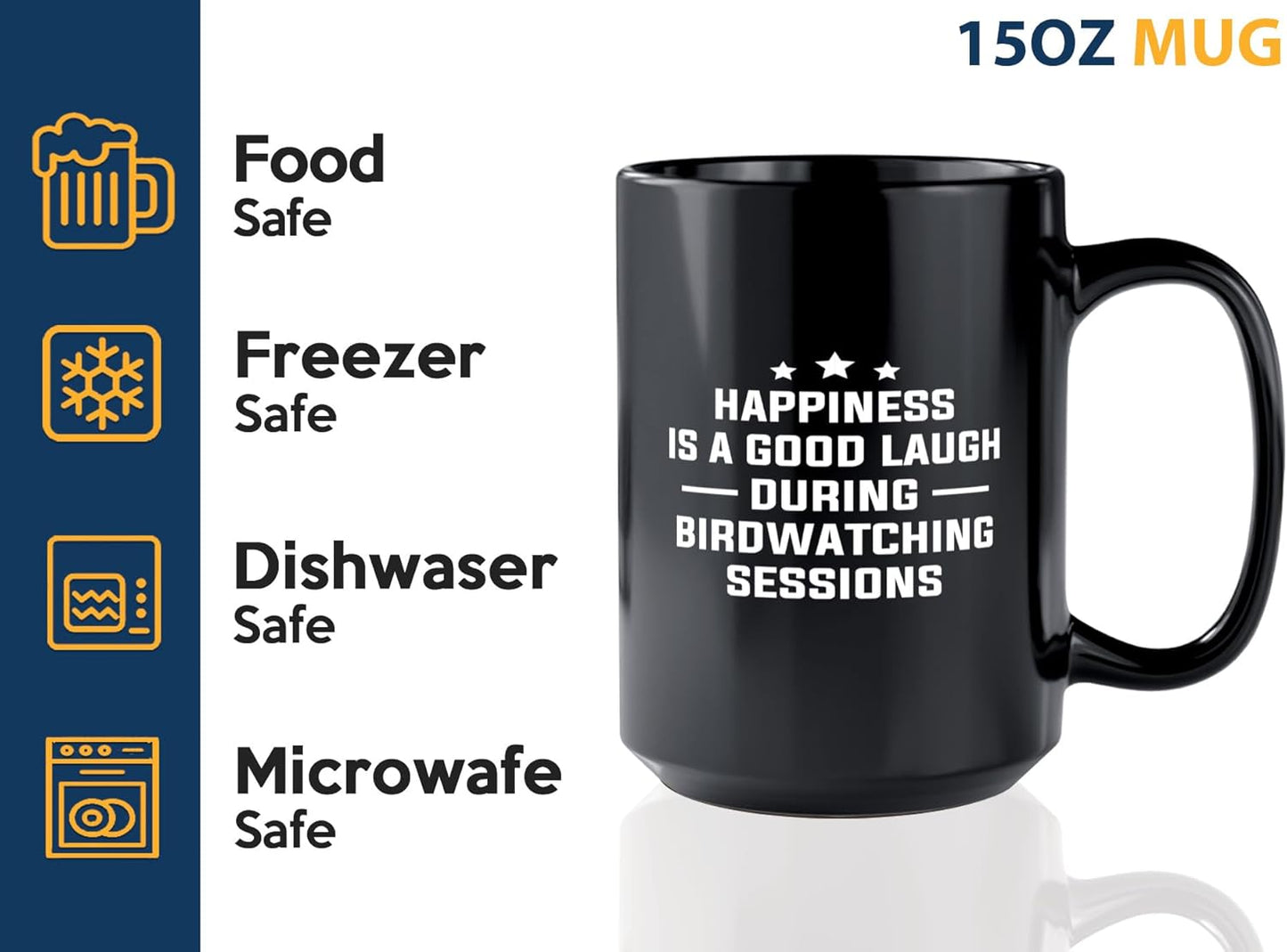 Hobby Coffee Mug 15oz Black -Birdwatching Sessions - Bird Feeder Backy