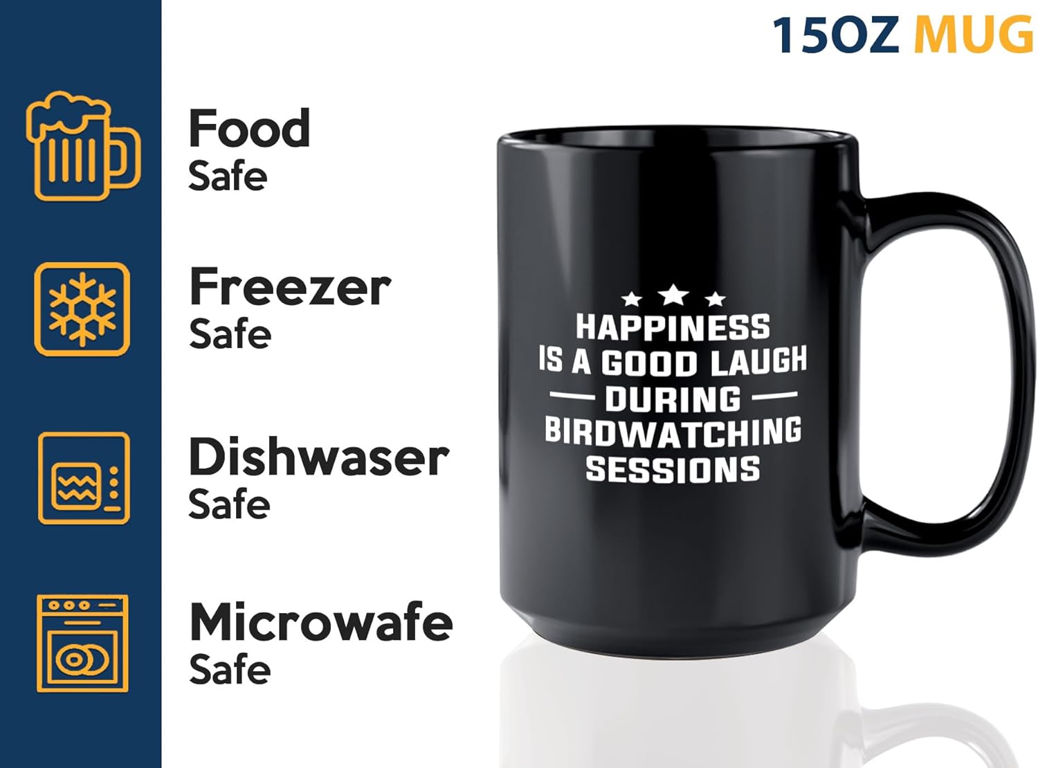 Hobby Coffee Mug 15oz Black -Birdwatching Sessions - Bird Feeder Backy