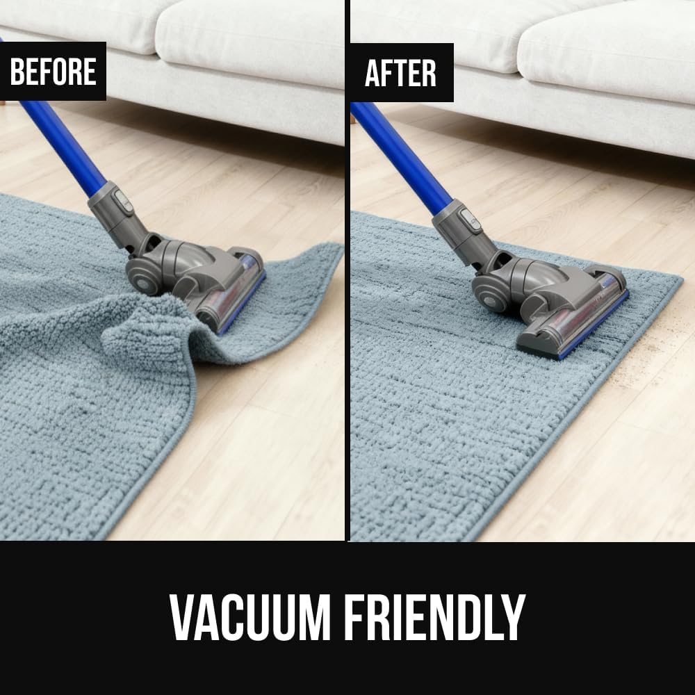 GORILLA GRIP Extra Wide Dual Sided Rug Gripper Pads, Holds Carpet in Place on Hardwood Floors and Tile, Removable Reusable Sticky Corner Grippers, Universal Fit Floor Pad for Under Area Rugs, 4 Pack
