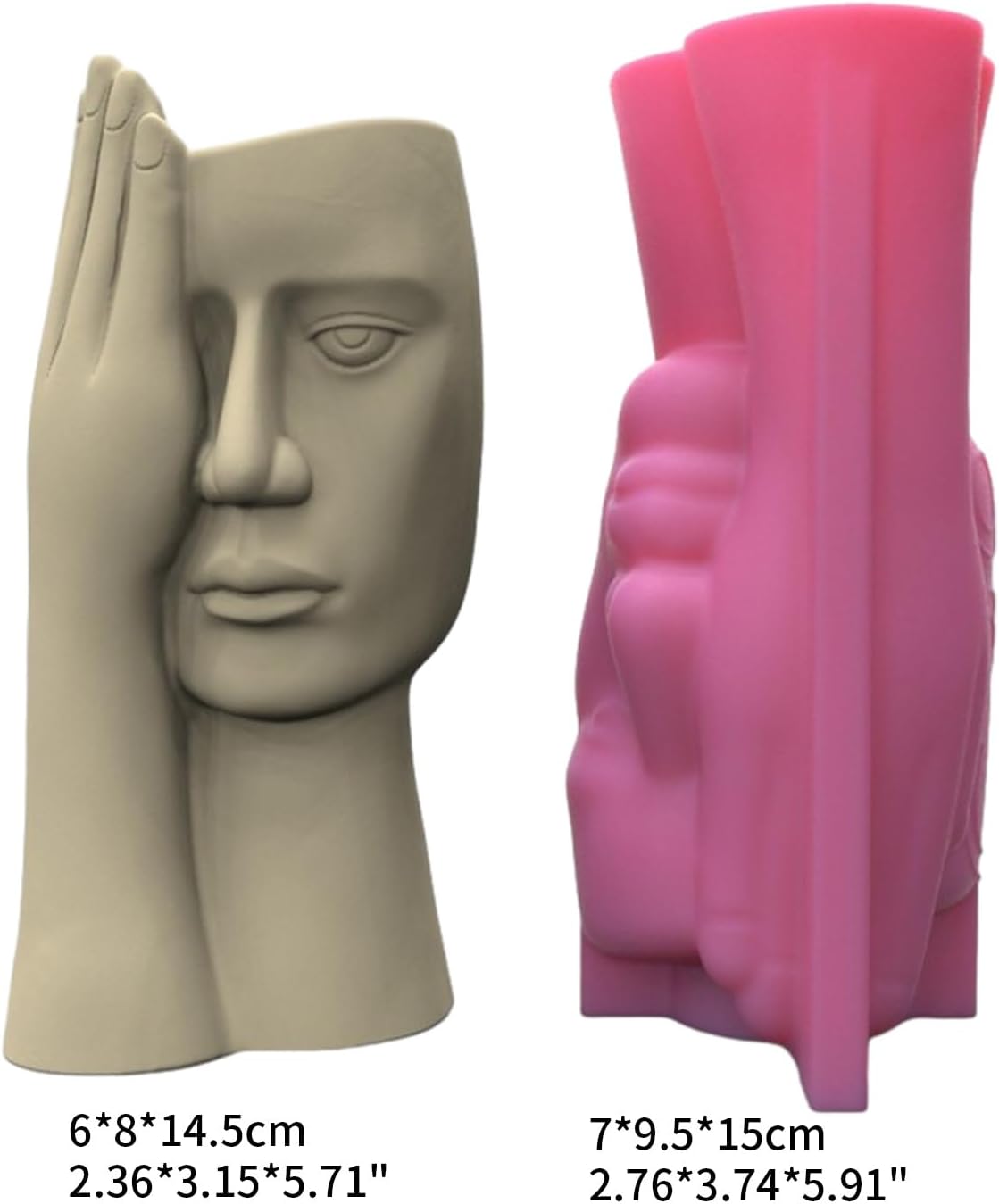 Planter Vase Moulds Screened Human Face Shape Cements Silicone for Han