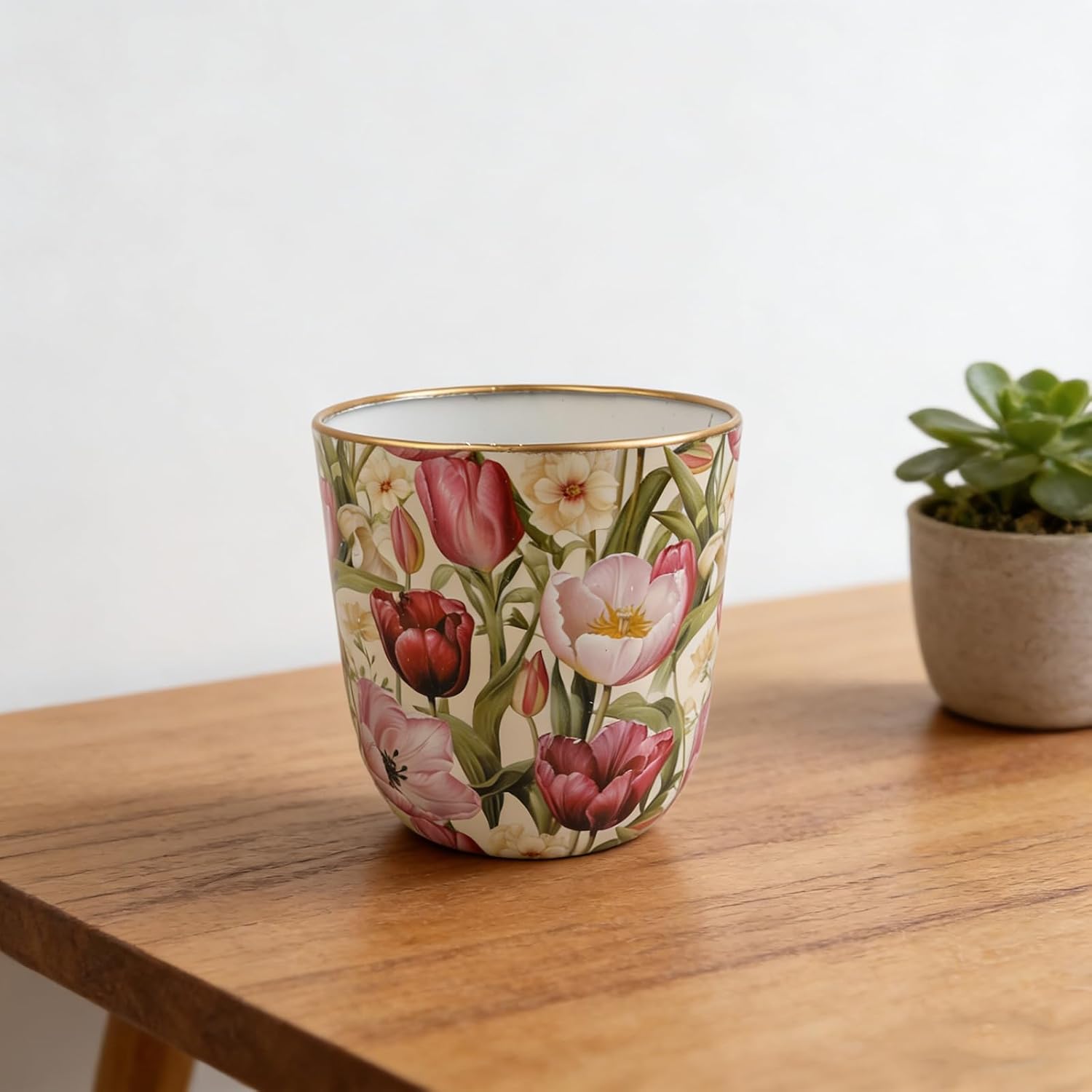 Flower Shabby Chic Classy Designed Flowerpot Planter Milk Can Galvaniz