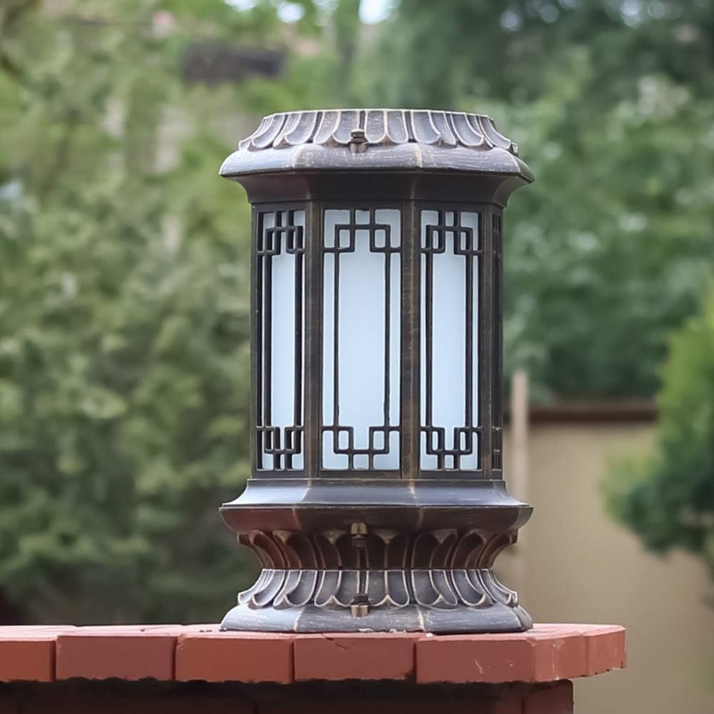 Wall Lamps European Style Gate Light Column Headlight Solar Energy Outdoor Waterproof Patio Floor Lamp Garden Landscape Lamp/White