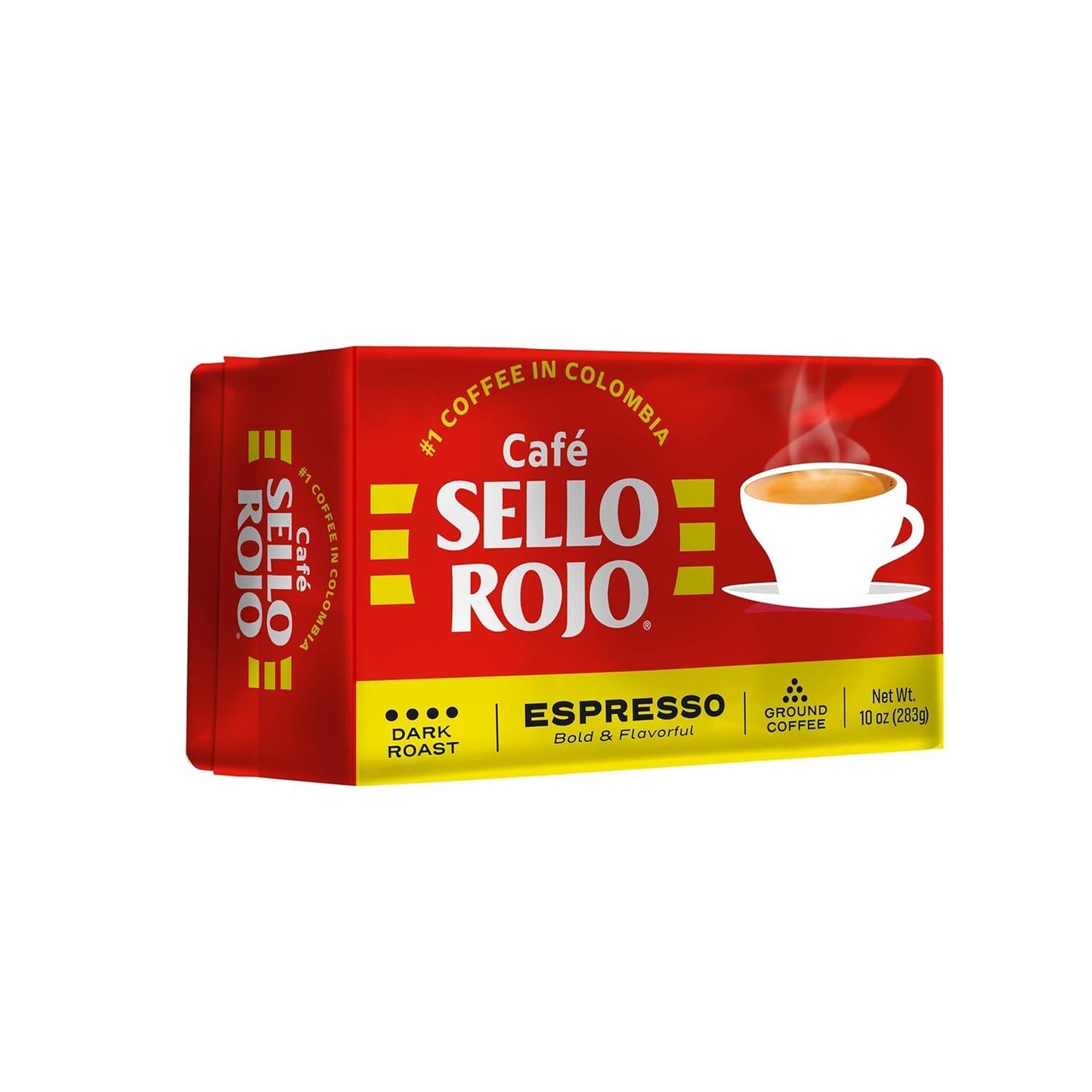 Sello Rojo Espresso Brick, 10 oz - Bold & Flavorful Colombian Ground C
