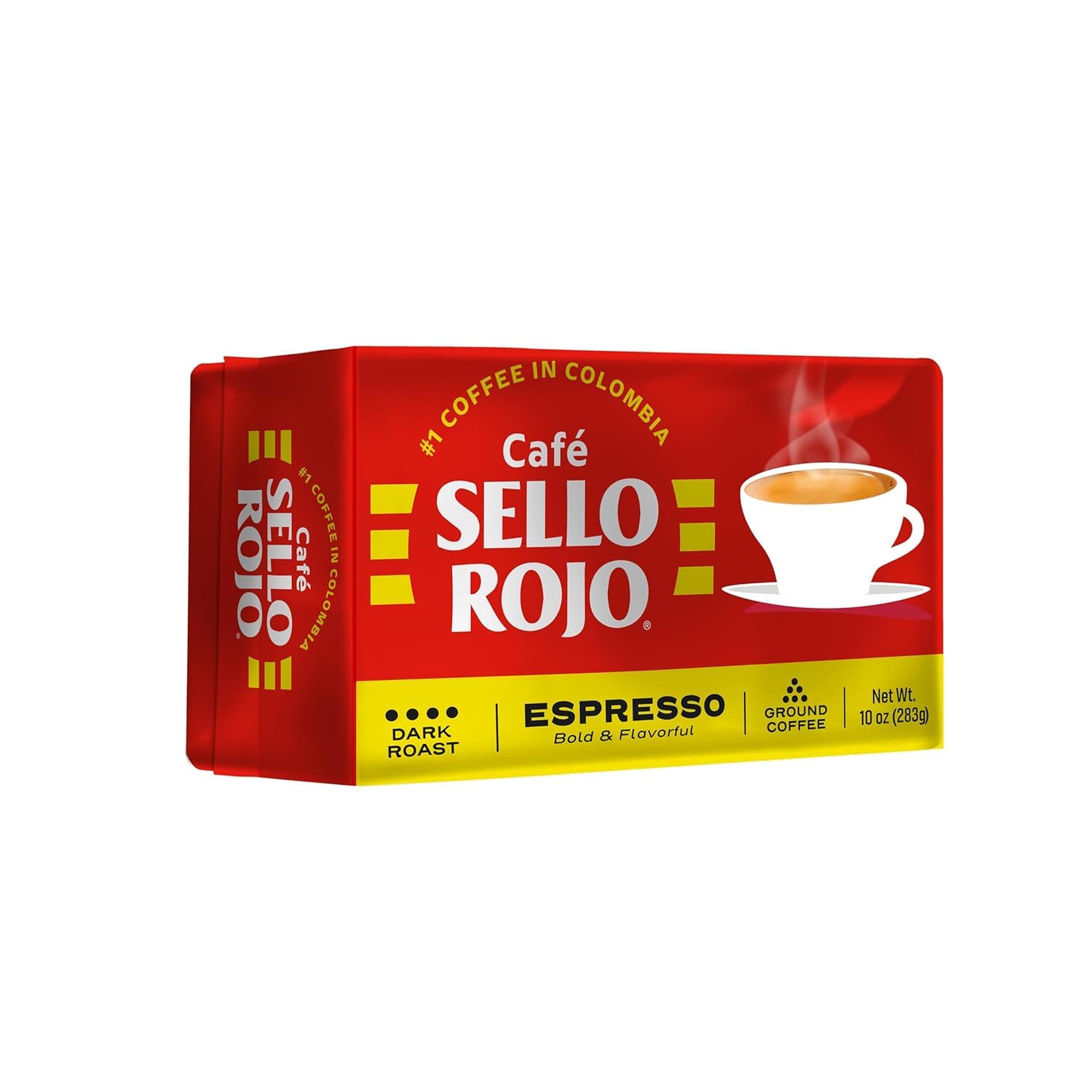 Sello Rojo Espresso Brick, 10 oz - Bold & Flavorful Colombian Ground C