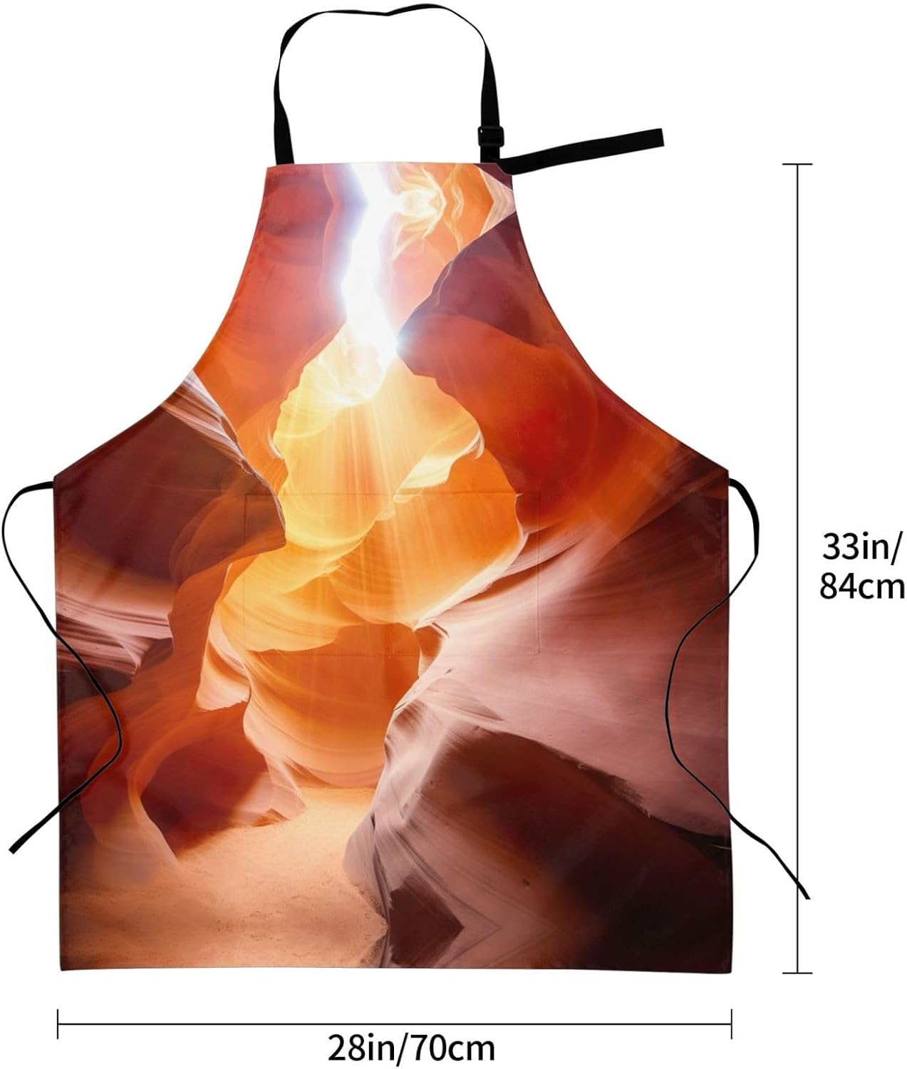 Antelope Canyon print Waterproof apron with pocket adjustable cooking apron for adult kitchen bibs to bake
