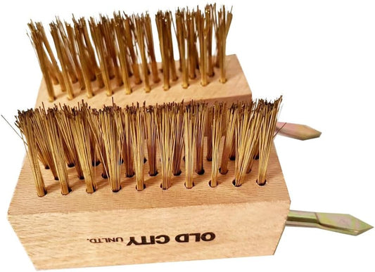 Moss Remover Deck Crevice Cleaning Tool- 2 Paver Brushes Tool for Weeding Between Pavers, Wire Brush with Weed Hook, Deck Cleaner, Crack Weeder, Patio Weed Remover Tool, Garden Weeding Tool (2)