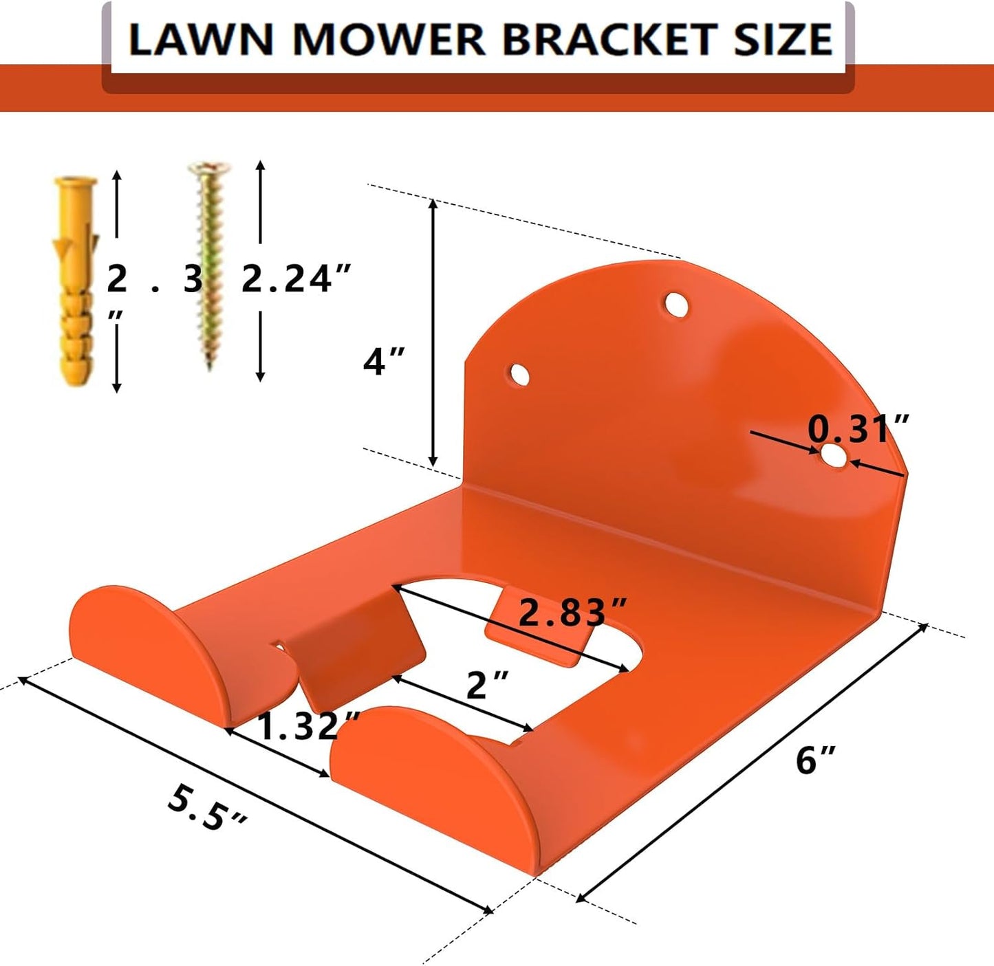 Garage Organizer Wall Hanger - Heavy Duty Garage Storage Trimmer Rack, Garden Power Tool Holder for Weed Whackers, Grass Trimmer, Hedge Trimmer, Grass Trimmer, Garage Tools, 3 Pack(Orange)