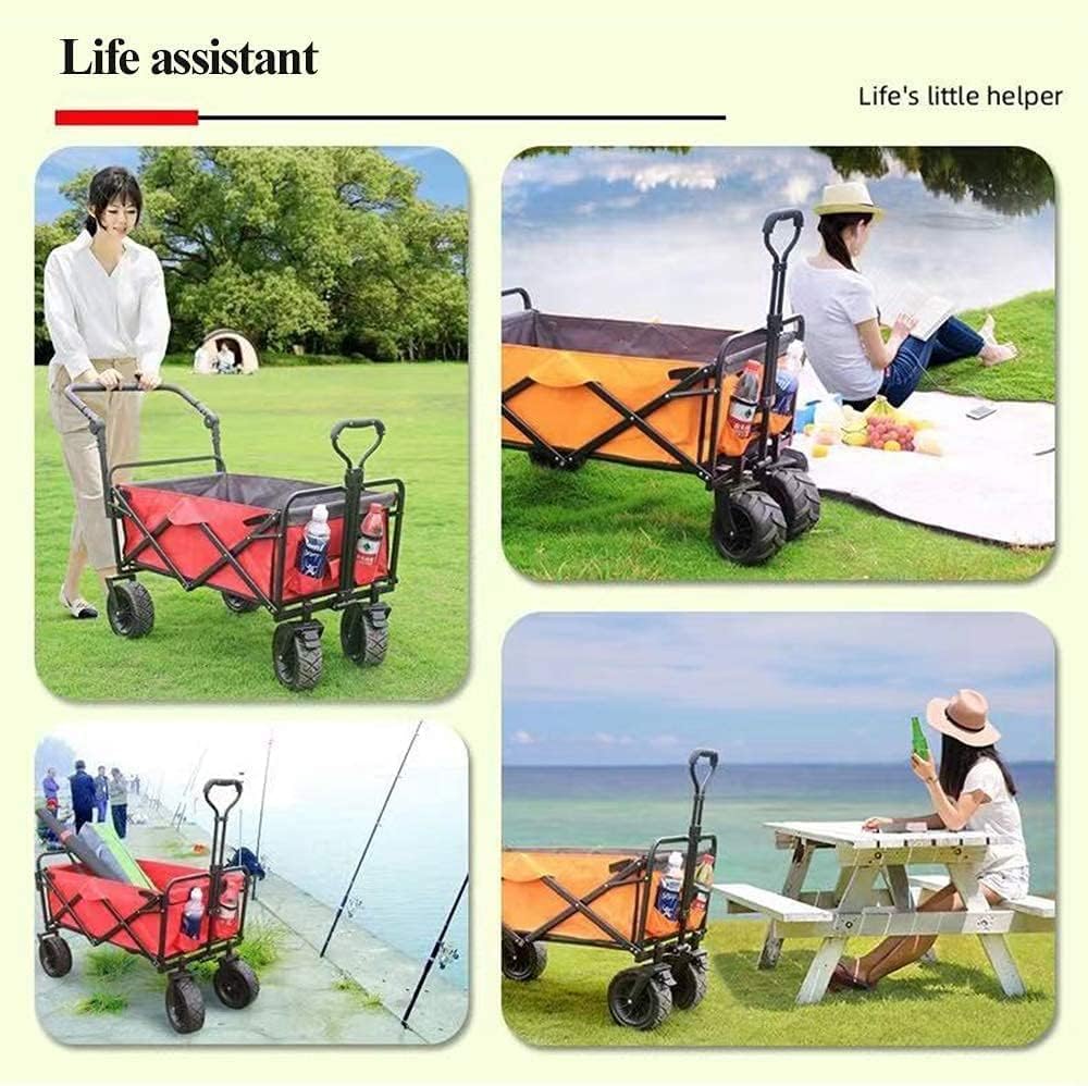 Handcart, Outdoor Multi-Function Wagon, Heavy-Duty Garden Portable Tro