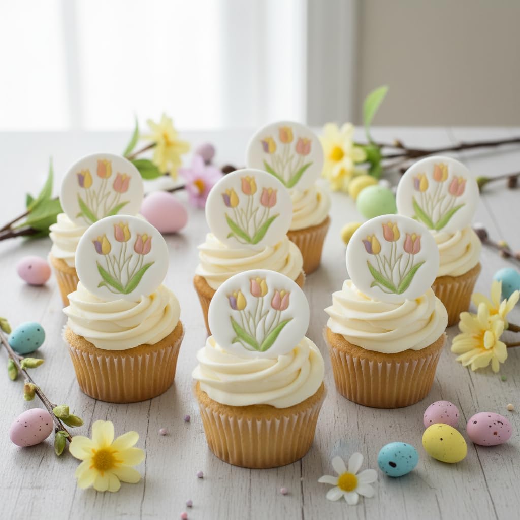 BAKERLOGY Tulip Garden Mini Cookie Cutter & Stamp – Floral Baking Tool