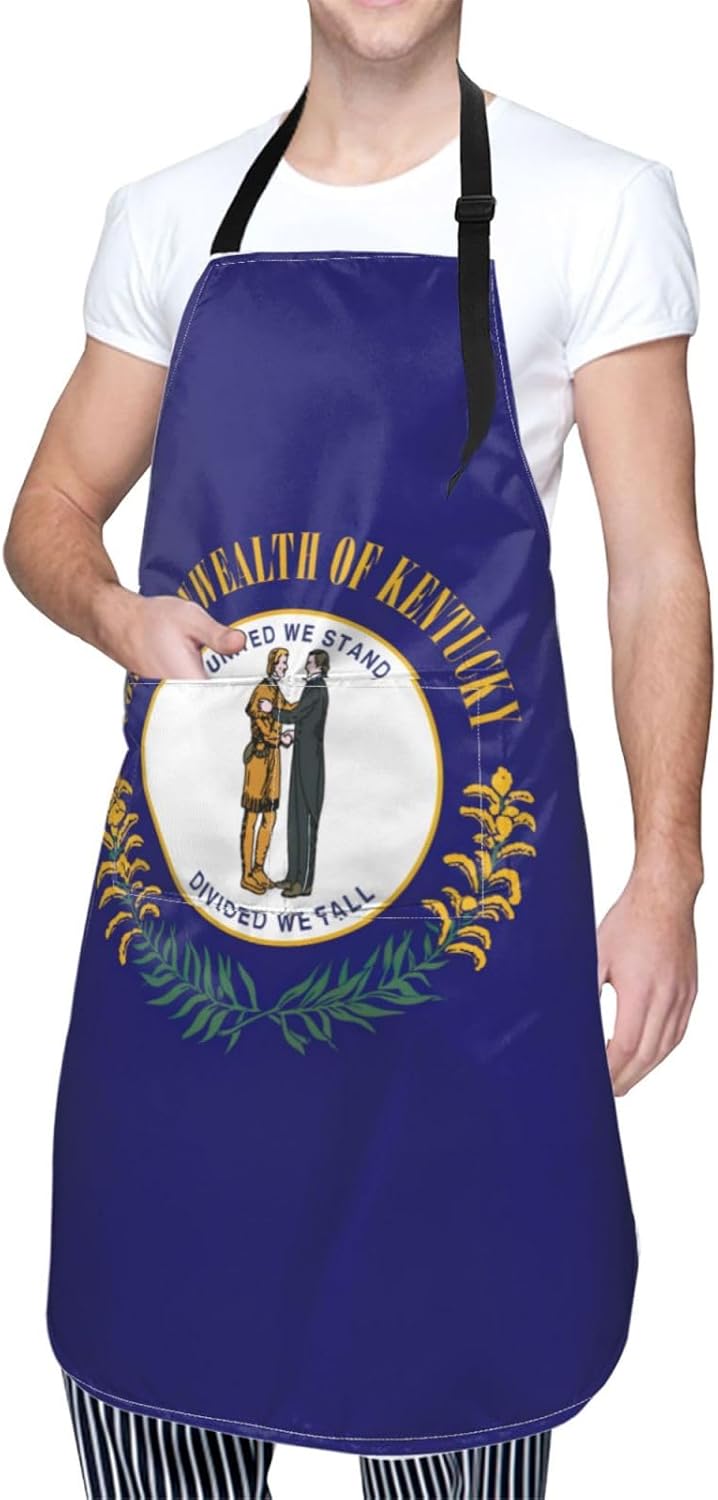 Kentucky State Flag Print Laundry apron 28x33 In Waterproof Kitchen Ap