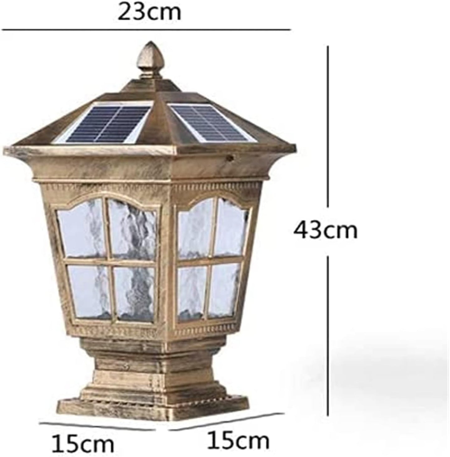 Courtyard Light Post Solar Outdoor Waterproof E27 Lights Villa Garden Door Column Wall Lamp Aluminum Home Decor Pillar Black Warm Street(Brass,Silver)
