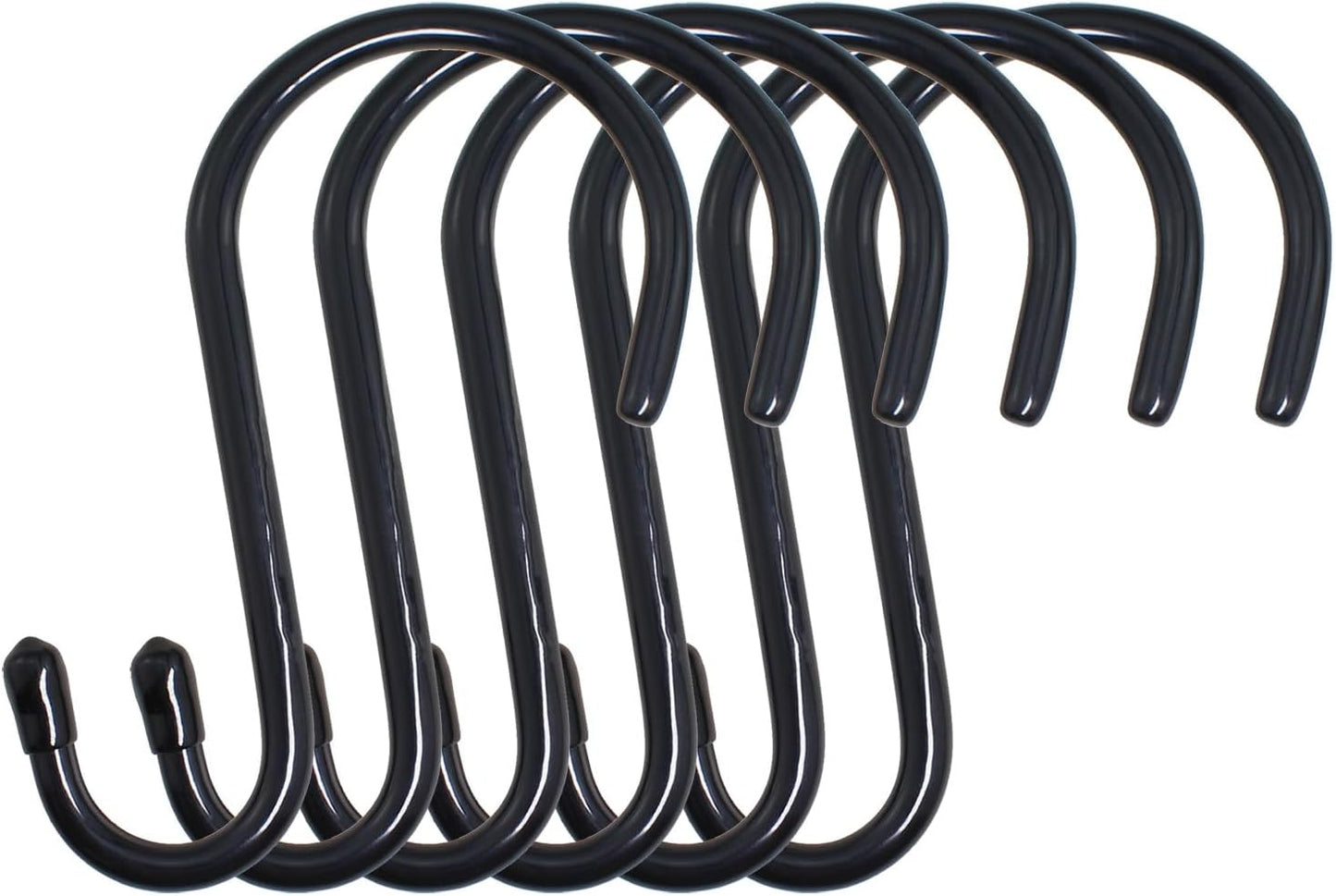6PCS 6 Inch Large Black Heavy Duty S Hook Garage Patio Hooks Hanging Flower Pot Hook Practical Metal Clothes Hook for Hanging Large Objects Garden Tool