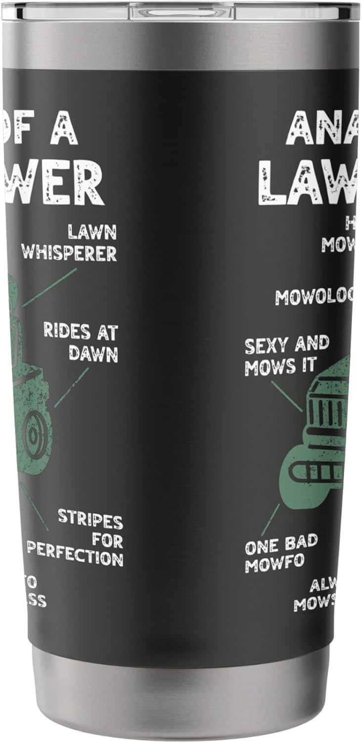 Anatomy of a Lawn Mower Retro Mowing Lawn Men Dad Stainless Steel Insulated Tumbler