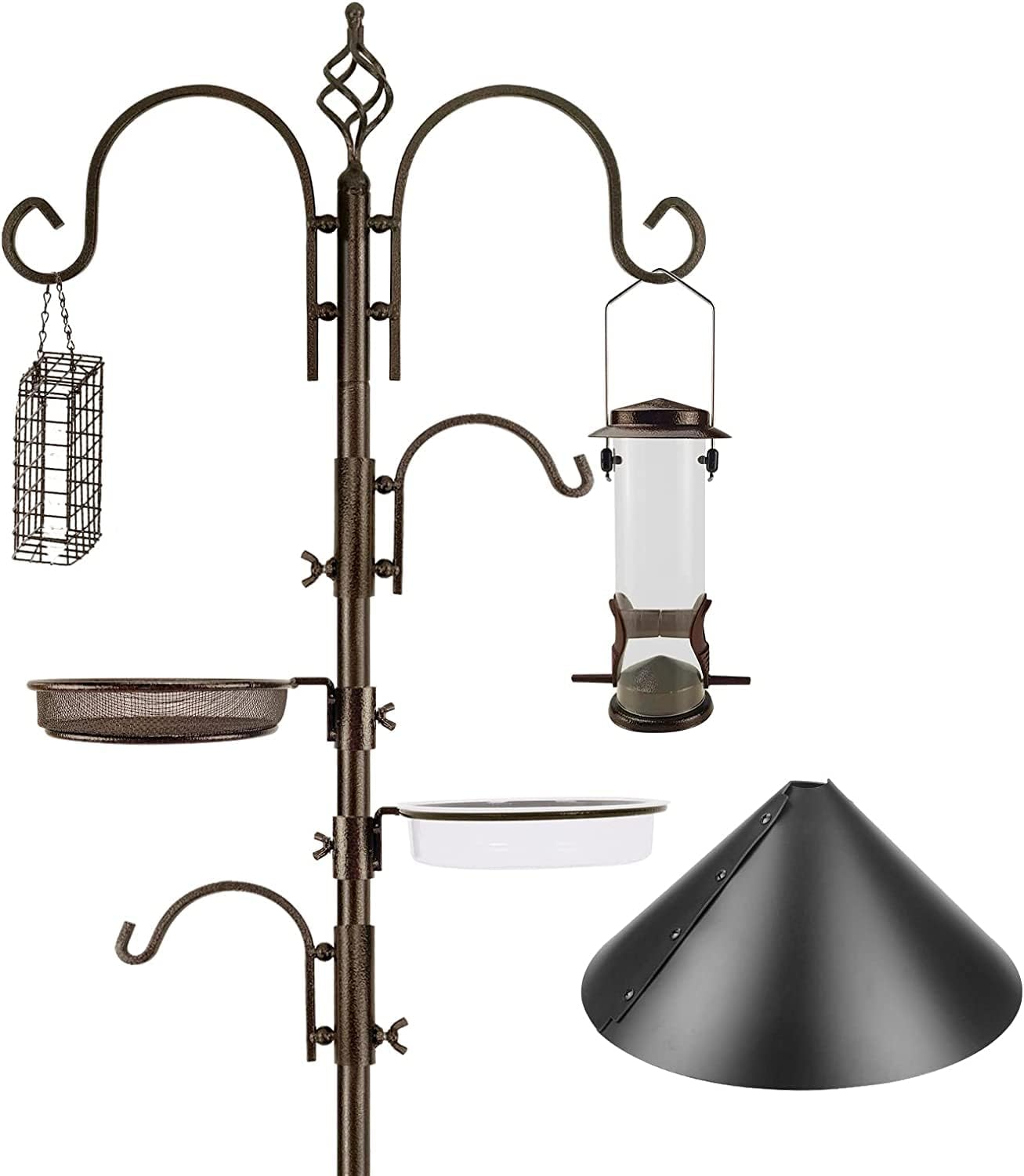 Bird Feeding Station Kit with Squirrel Baffle and Suet Cage Wild Bird 