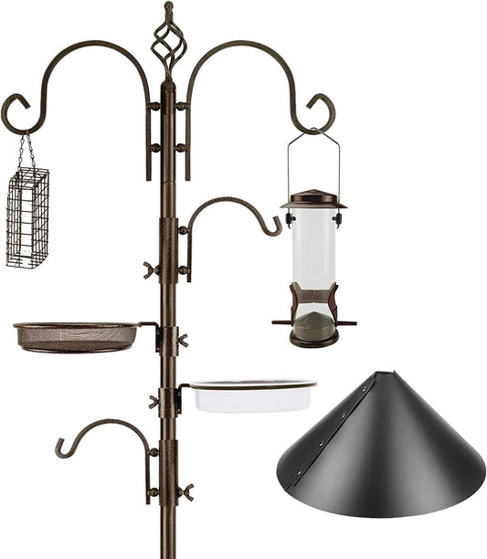 Bird Feeding Station Kit with Squirrel Baffle and Suet Cage Wild Bird 