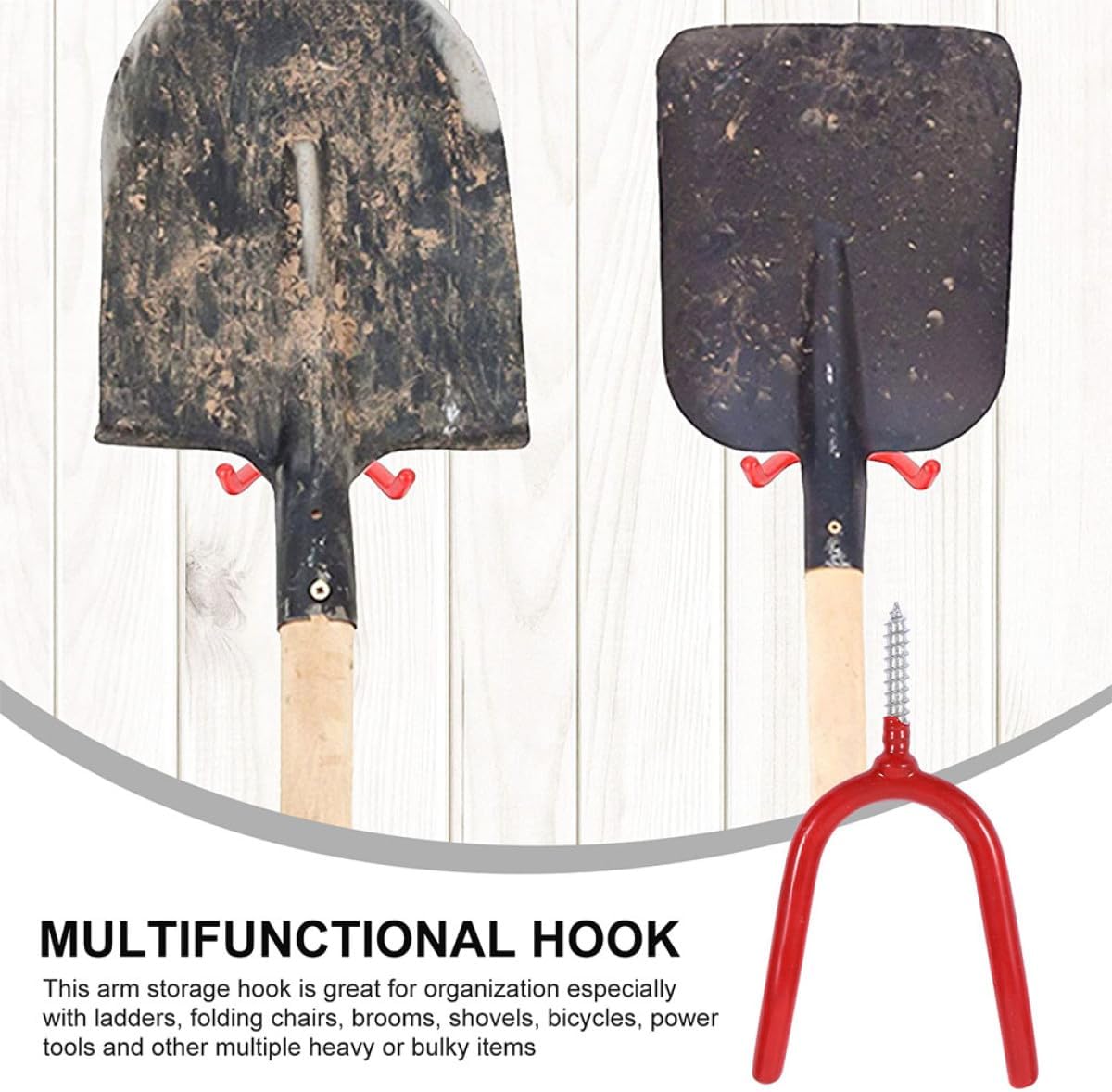 Milisten 6pcs Metal Wall Hanging Hooks Screw-in Tool Hangers for Garag