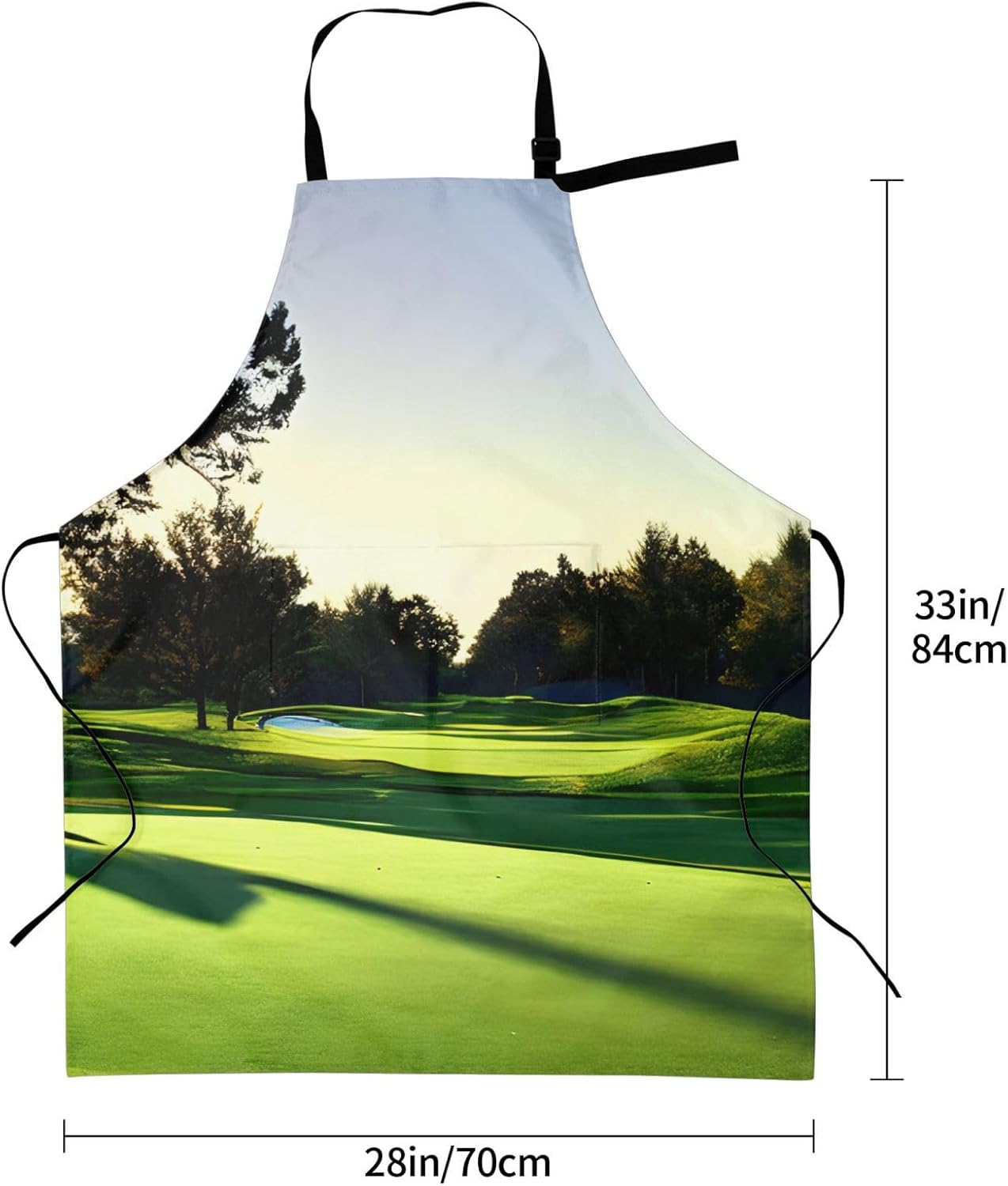YANYU Golf Course Print 28x33 In Kitchen Apron Stylish Chef Apron with