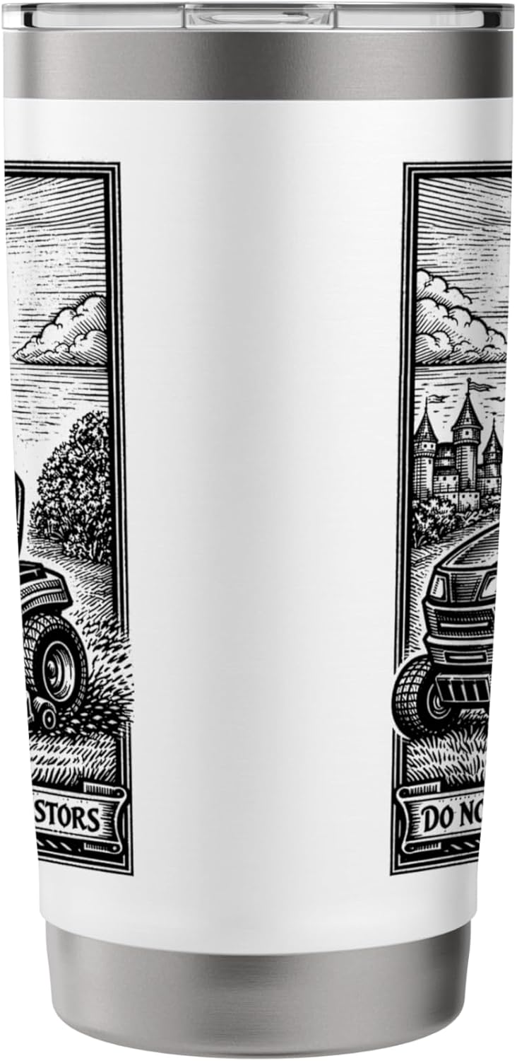 Funny Lawn Care Ride on Lawn Mower Medieval Knight Father's Stainless Steel Insulated Tumbler