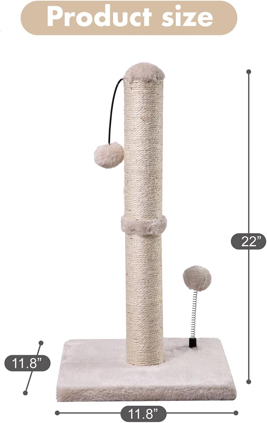 MECOOL Cat Scratching Post Premium Basics Kitten Scratcher Sisal Scrat