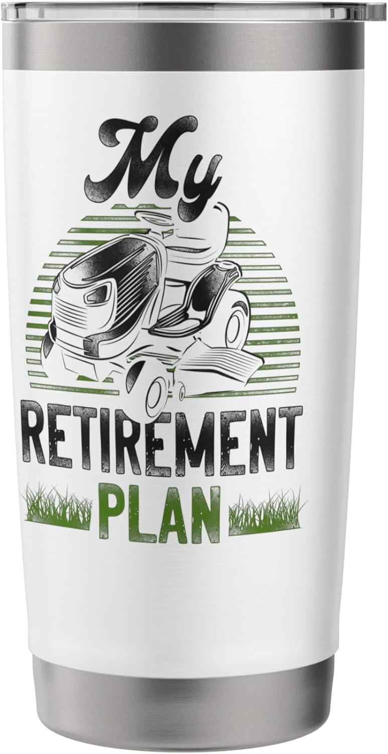 Lawn Mower Mowing Dad Father Landscaper Vintage Tractor My Stainless Steel Insulated Tumbler