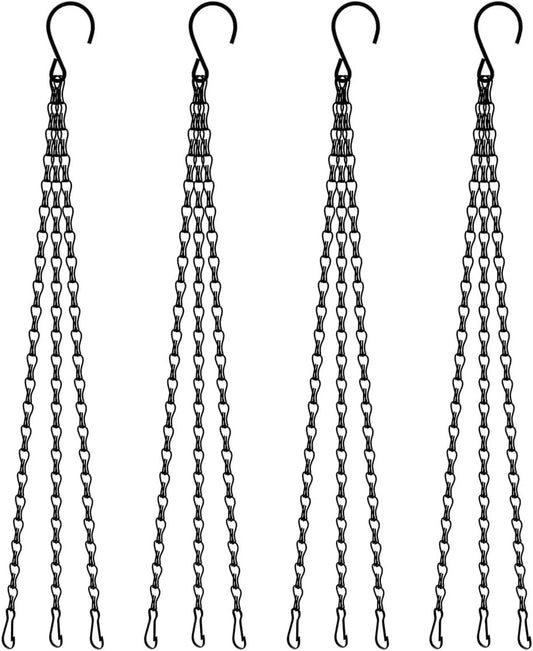 4PCS 20In Hanging Basket Chains, Chains for Hanging Baskets, chain plant hangers, Hanging Plant Chain, Pot Hangers decorative outdoor decorative chains for hanging bird feeder chain planter(Black)