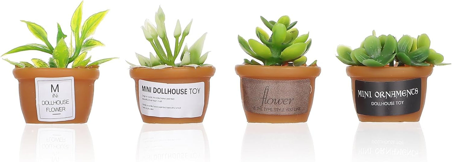 Mini Car Plant Decor,4Pcs Cute Succulent Dashboard Decorations Mini Succulent Car Ornament Mirror Window Ornaments Table Home Decor for Dashboard Flower Pots
