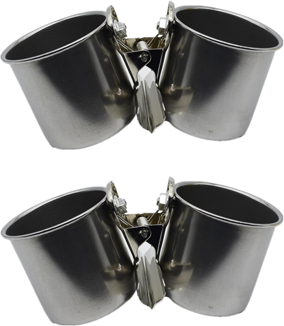 2pcs Steel Bird Feeder Steel Cup Food Bowl Container Parrot Parakeets Cage Hanging Bowl Water Food Dish Bird Supplies Bird Feeder for Cages Portable with Hook