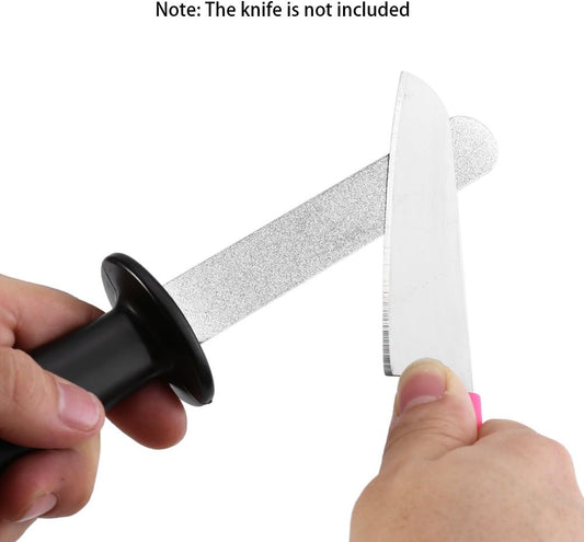 Sharpening Stone File, Garden Tool Sharpener with Plastic Handle Double Sided Knife Sharpener for Garden Outdoor Camping Kitchen