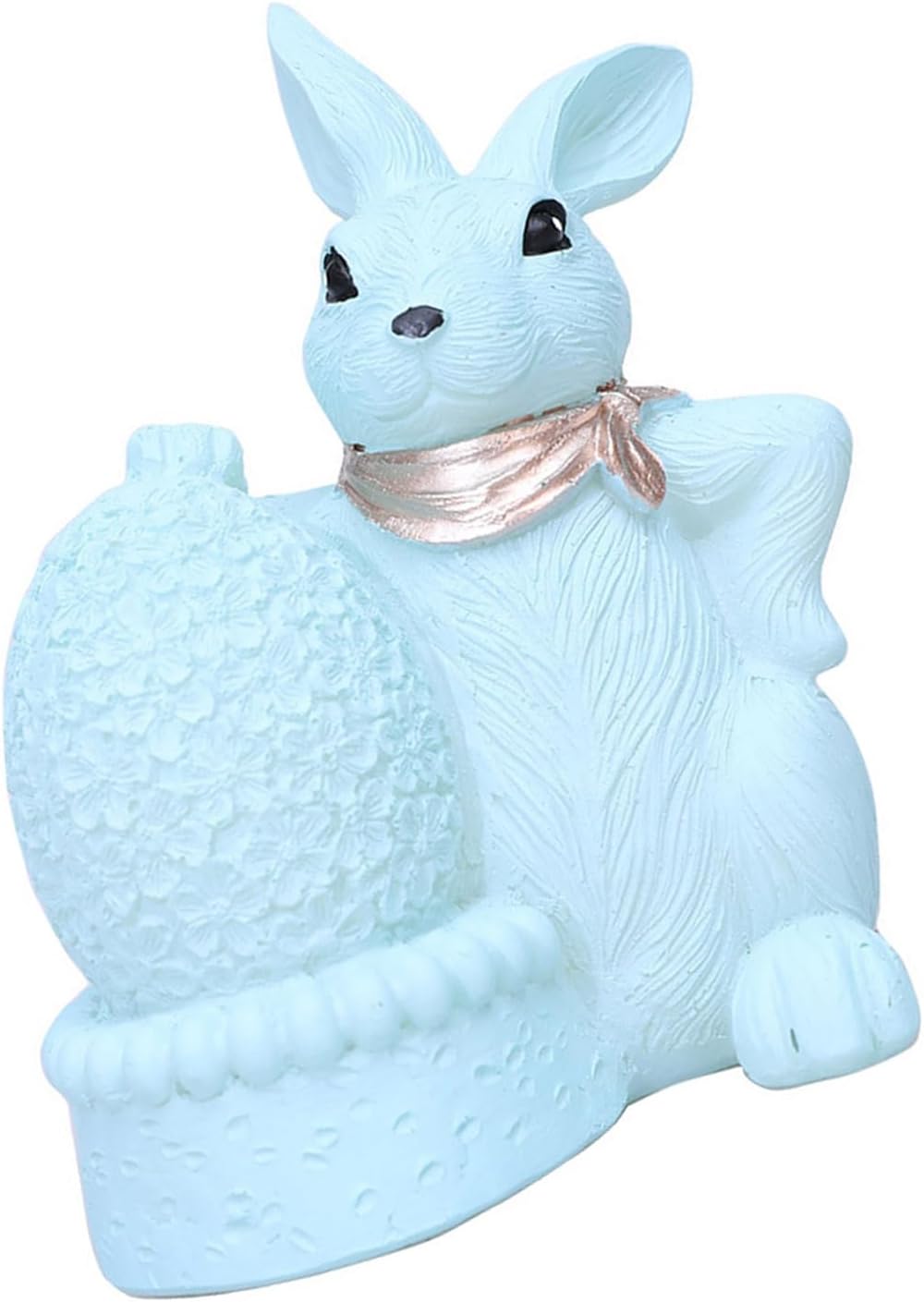 Solar Powereds Resins Rabbits and Eggs Garden Statue with LED Light for Outdoor Decoration and Easters