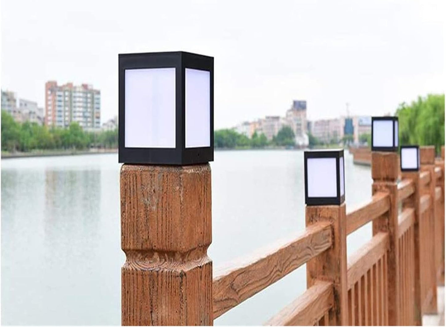Courtyard Light Solar Post Lamp Outdoor Fence Gate Pillar Column Lights Wall Waterproof Patio Garden Villa Street Decor