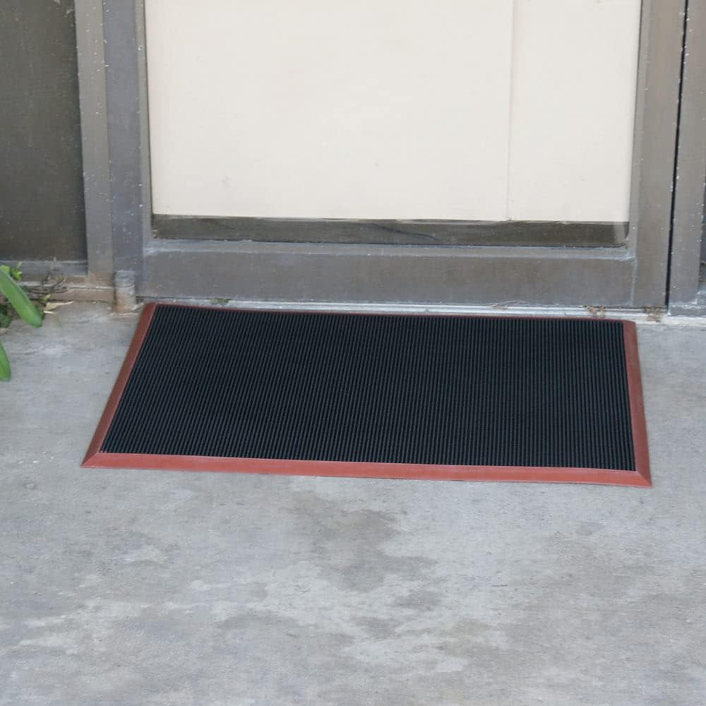 Rubber-Cal 03_190_ZWEB_BK Door Scraper Rubber Front Mats, 5/8" Thick x