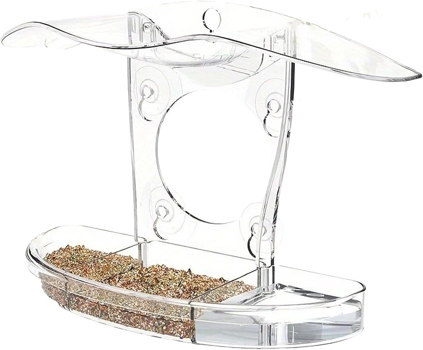 Window Bird Feeder - Pet Feeding Stations With Suction Cups, Clear Window Bird Feeder, Durable Transparent Material, Macaws Parrots Sparrows Use, Parakeets Budgies Conures Cockatiels Feeding Accessory