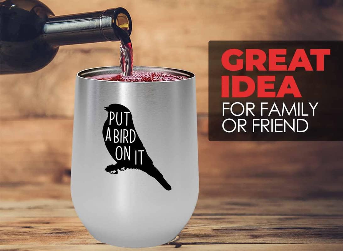 Bird Lover Silver Edition Wine Tumbler 12oz - Put a bird on it - Hummi