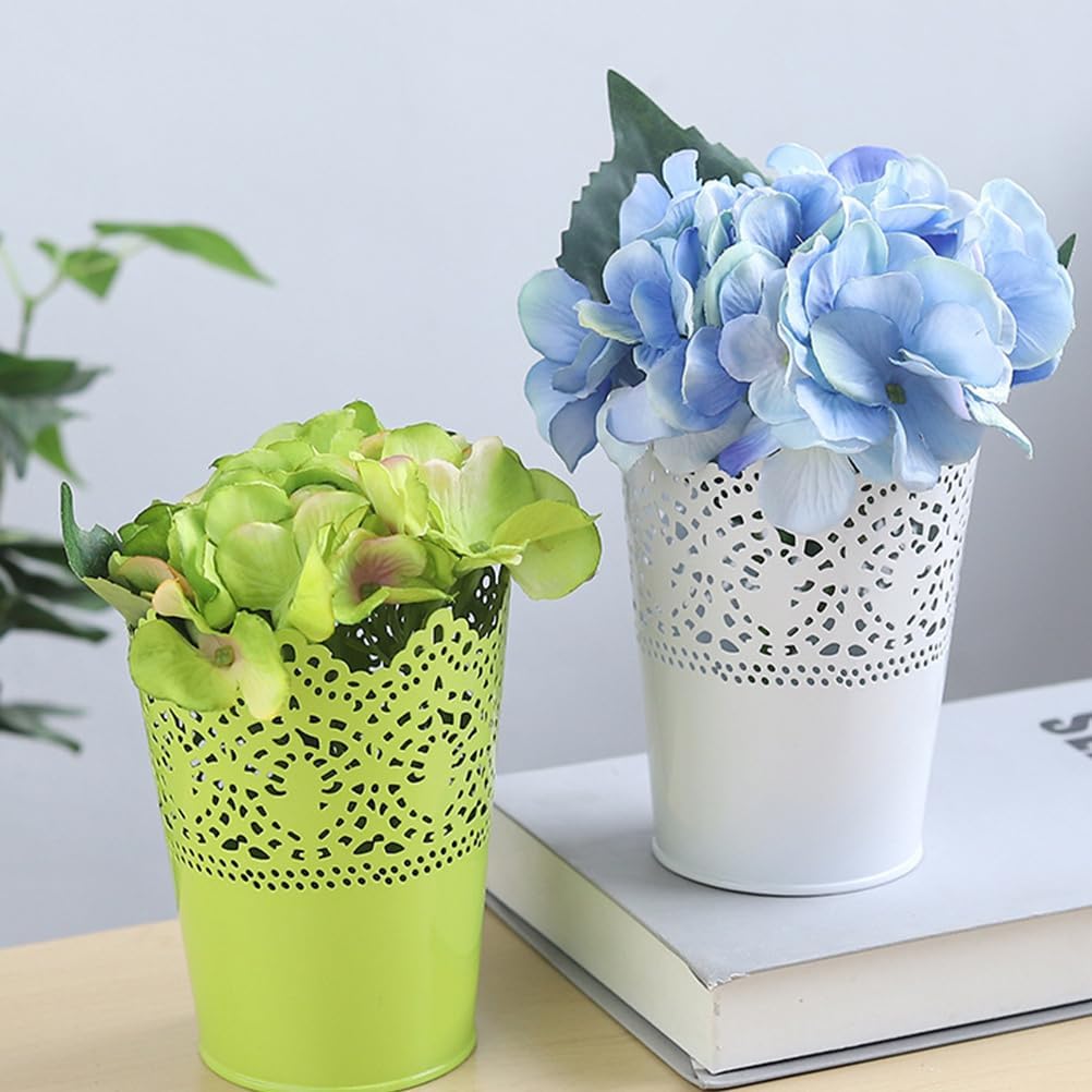 BESTOYARD 4 Pcs White Iron Floral Vase, Tabletop Flower Pot, Wedding B