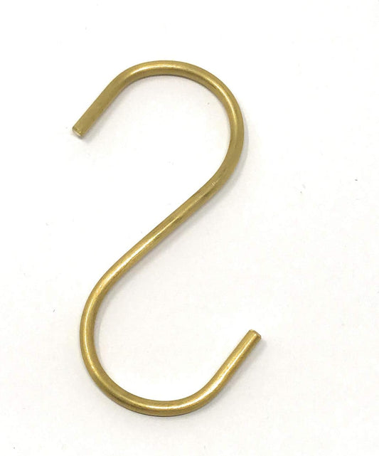 Brass S Hooks Made from Heavy Duty Solid Brass for Hanging Kitchen Pot