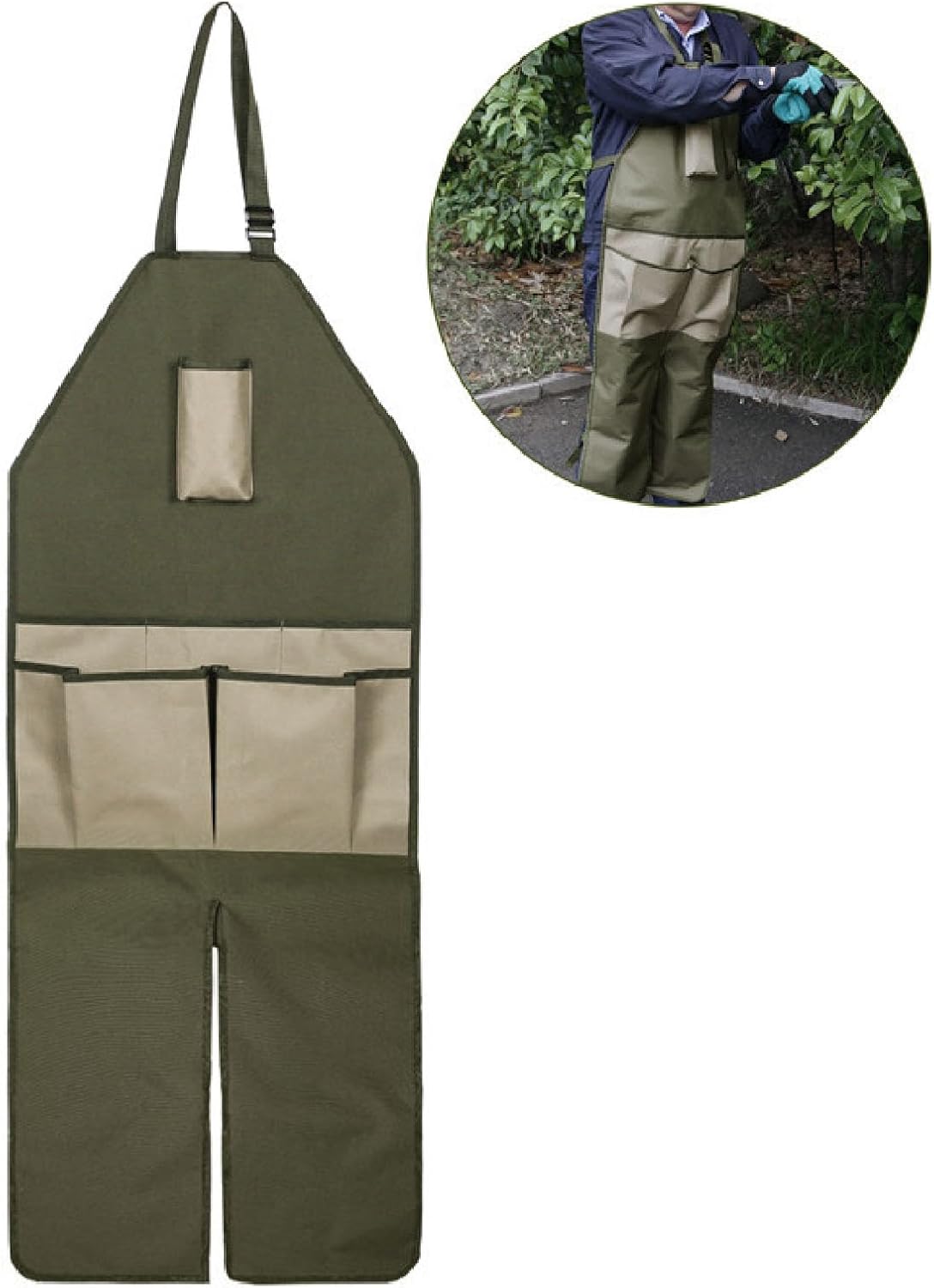 Pilipane Oxford Cloth Gardening Leggings Apron Multi Pocket Regulable Buckle Leg Protection Garden Apron for Workshop Garage Orchard Assorted Colors 118 x 45cm